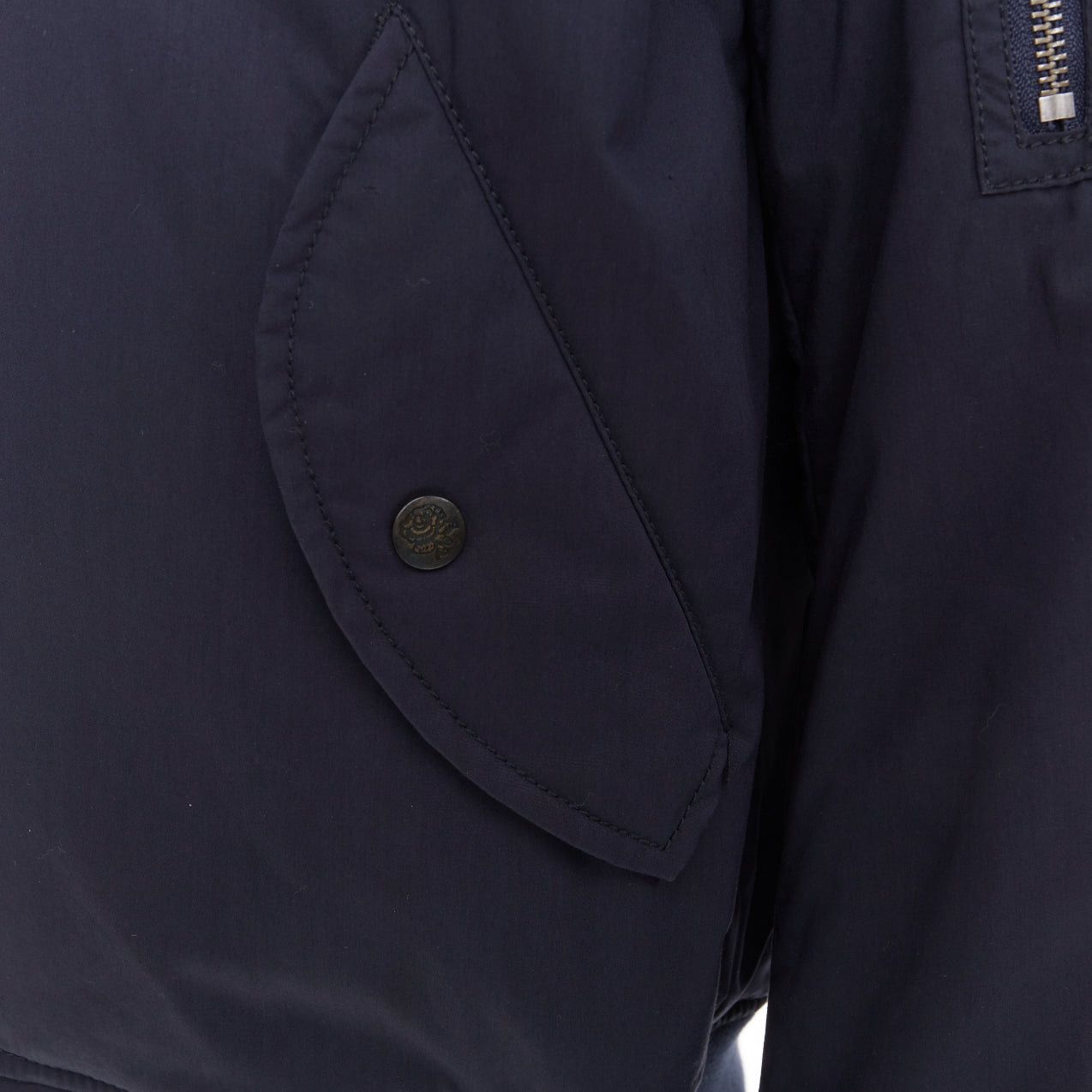 Other KENT AND CURWEN Reversible navy brown cotton blend zip up bomber jacket M Size US M / EU 48-50 / 2 - 15 Thumbnail