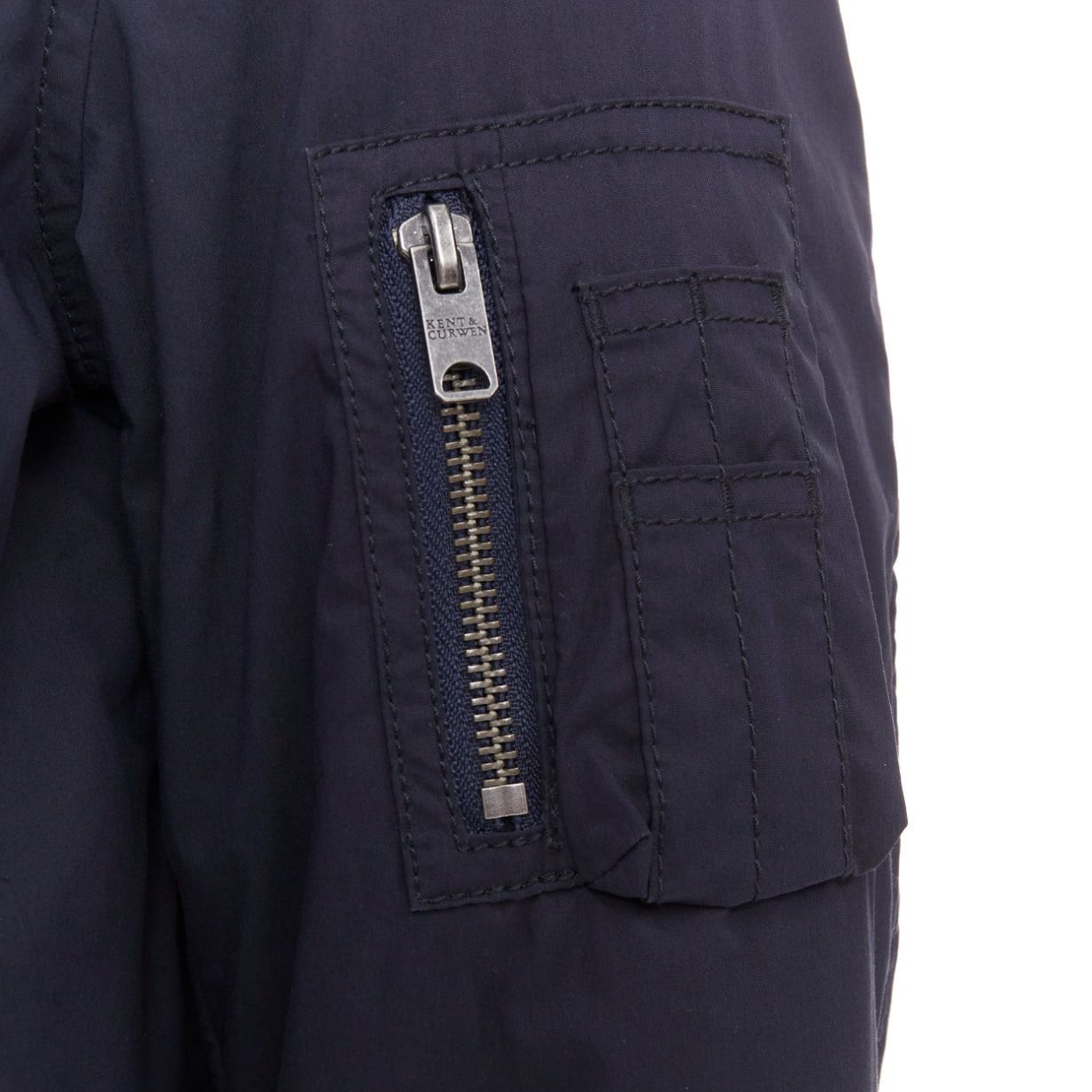 Other KENT AND CURWEN Reversible navy brown cotton blend zip up bomber jacket M Size US M / EU 48-50 / 2 - 13 Thumbnail