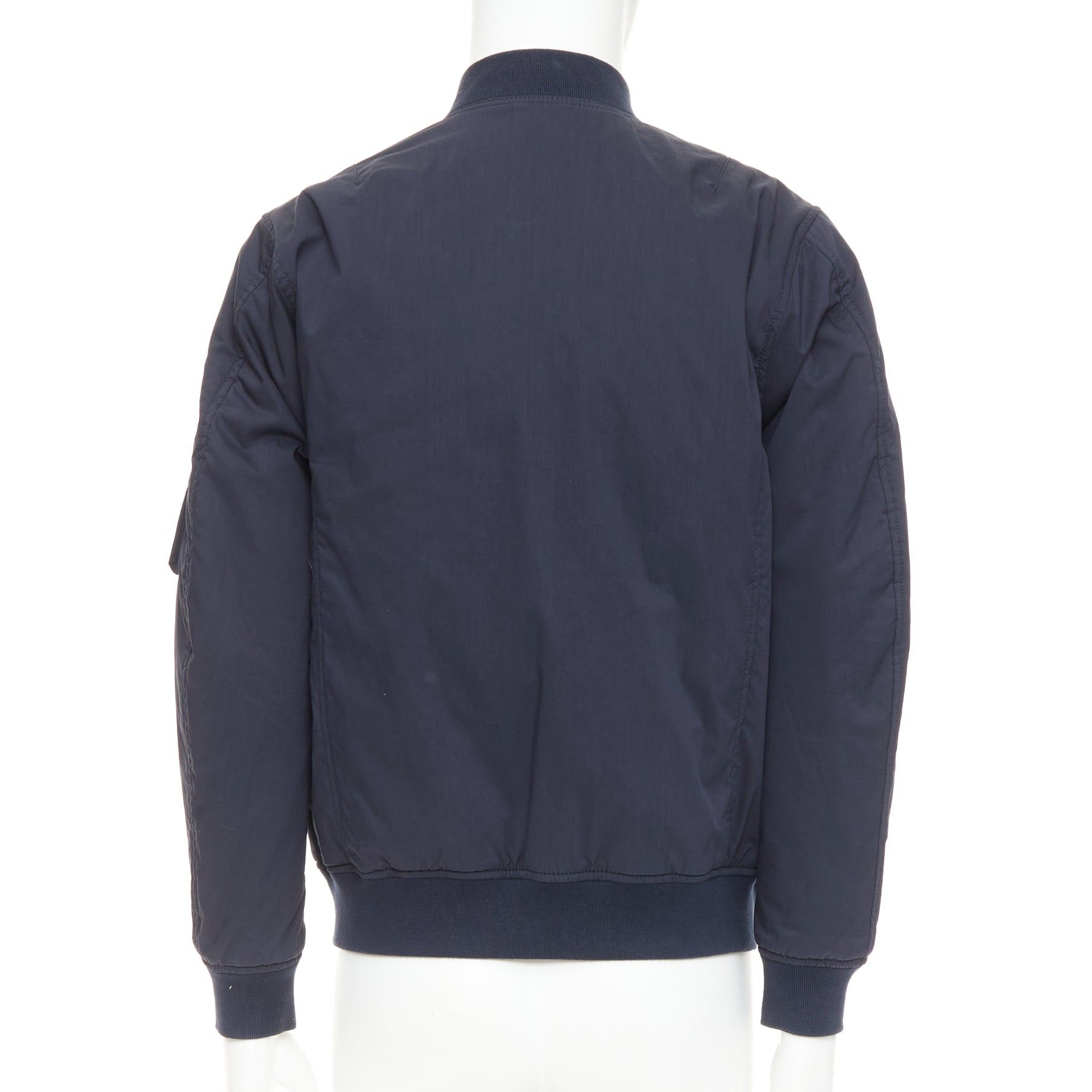 Other KENT AND CURWEN Reversible navy brown cotton blend zip up bomber jacket M Size US M / EU 48-50 / 2 - 9 Thumbnail