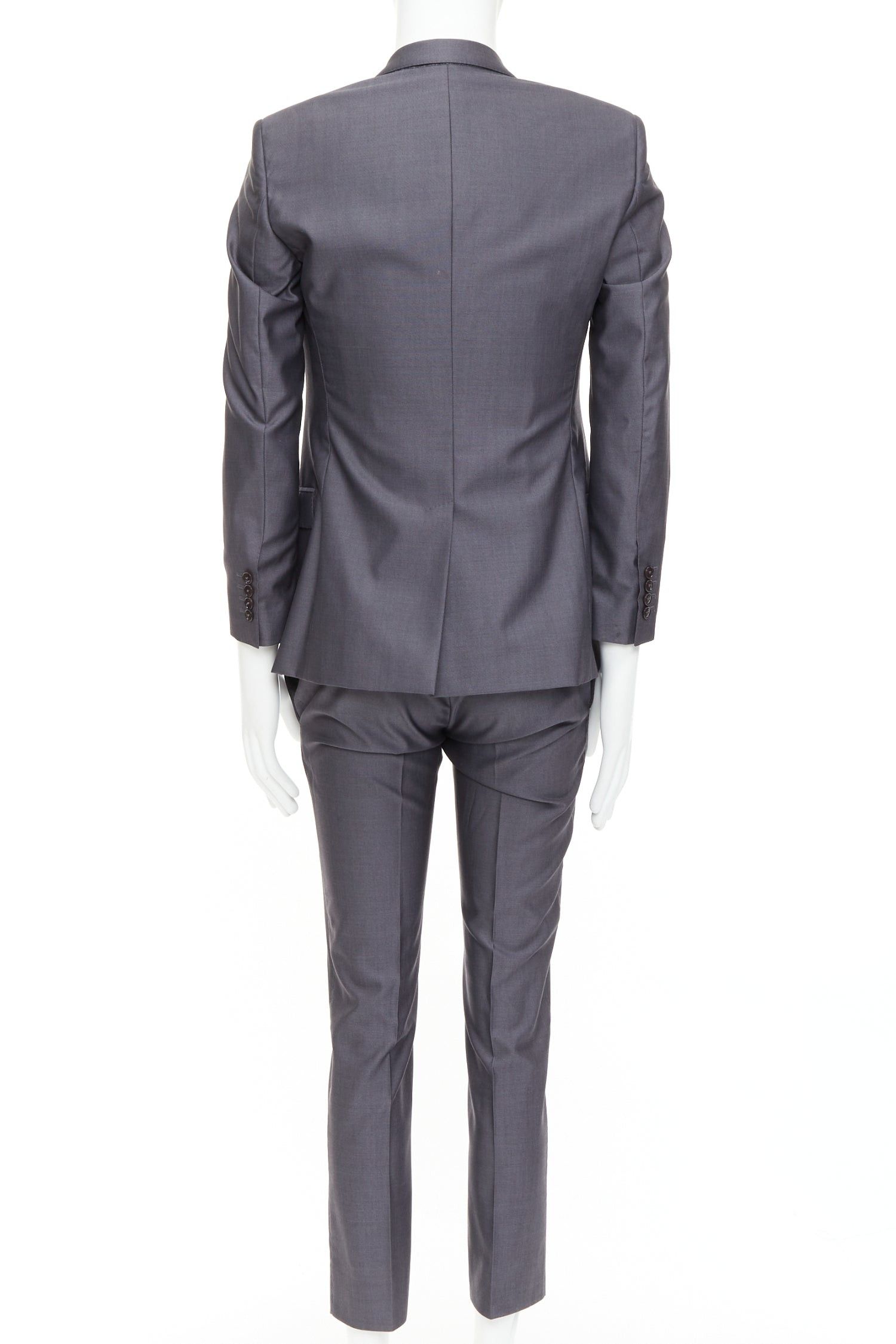 Dolce & Gabbana DOLCE GABBANA Martini grey virgin wool silk single breast full canvas 3 pc suit IT44 XS Size 44R - 5 Thumbnail