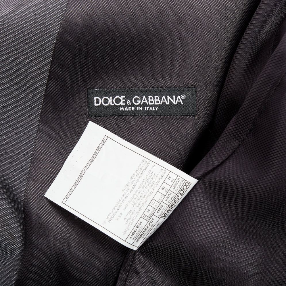 Dolce & Gabbana DOLCE GABBANA Martini grey virgin wool silk single breast full canvas 3 pc suit IT44 XS Size 44R - 12 Thumbnail