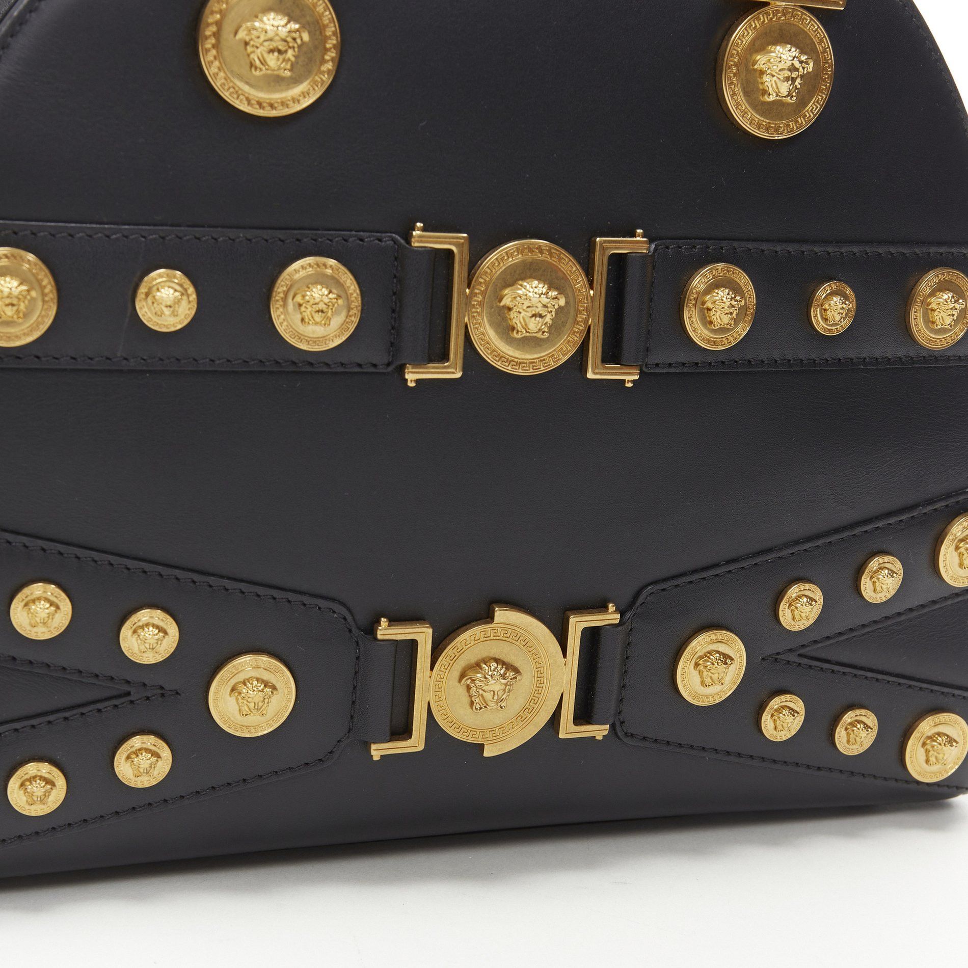 Versace VERSACE 2018 Tribute 1992 gold Medusa stud bondage bowling shoulder bag Size ONE SIZE - 2 Thumbnail