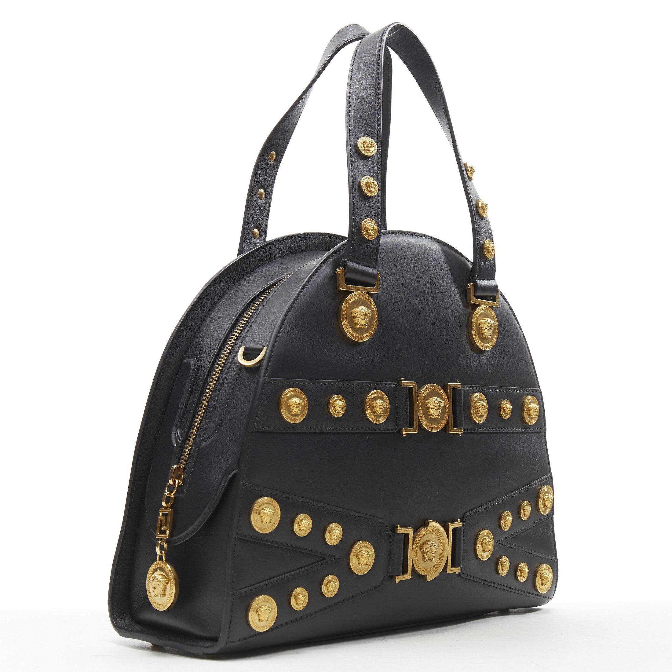 Versace VERSACE 2018 Tribute 1992 gold Medusa stud bondage bowling shoulder bag Size ONE SIZE - 3 Thumbnail