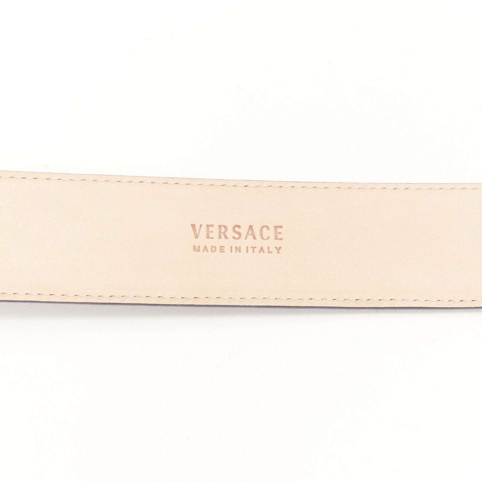Versace VERSACE $1200 La Medusa silver buckle blue scaled leather belt 105cm 40-44" Size 40 - 8 Thumbnail