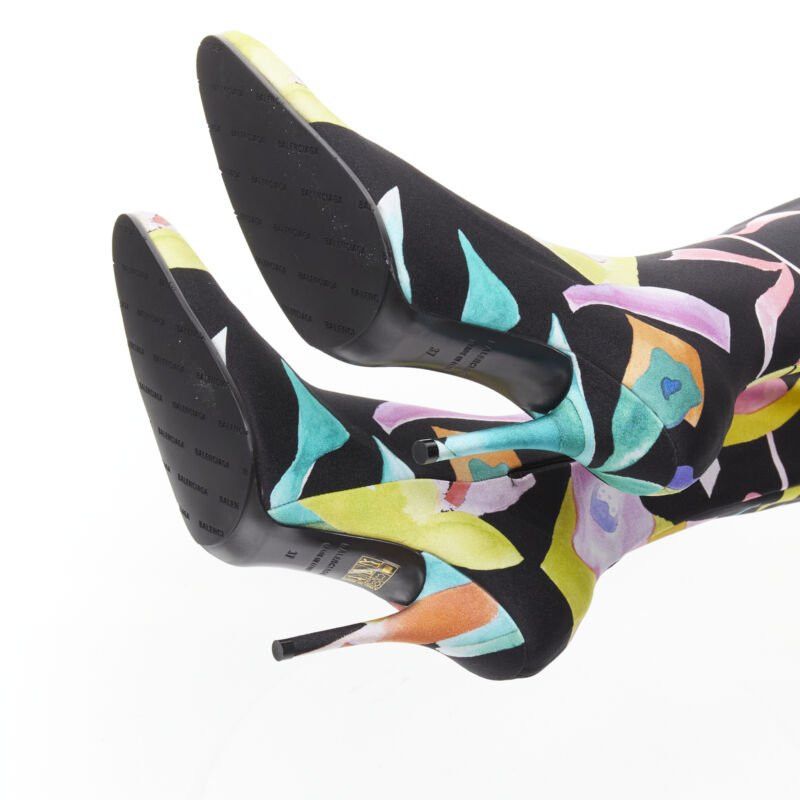 Balenciaga BALENCIAGA Runway Demna Pantashoe black floral heel boots pants IT38 EU37 Size US 7 / IT 37 - 10 Thumbnail