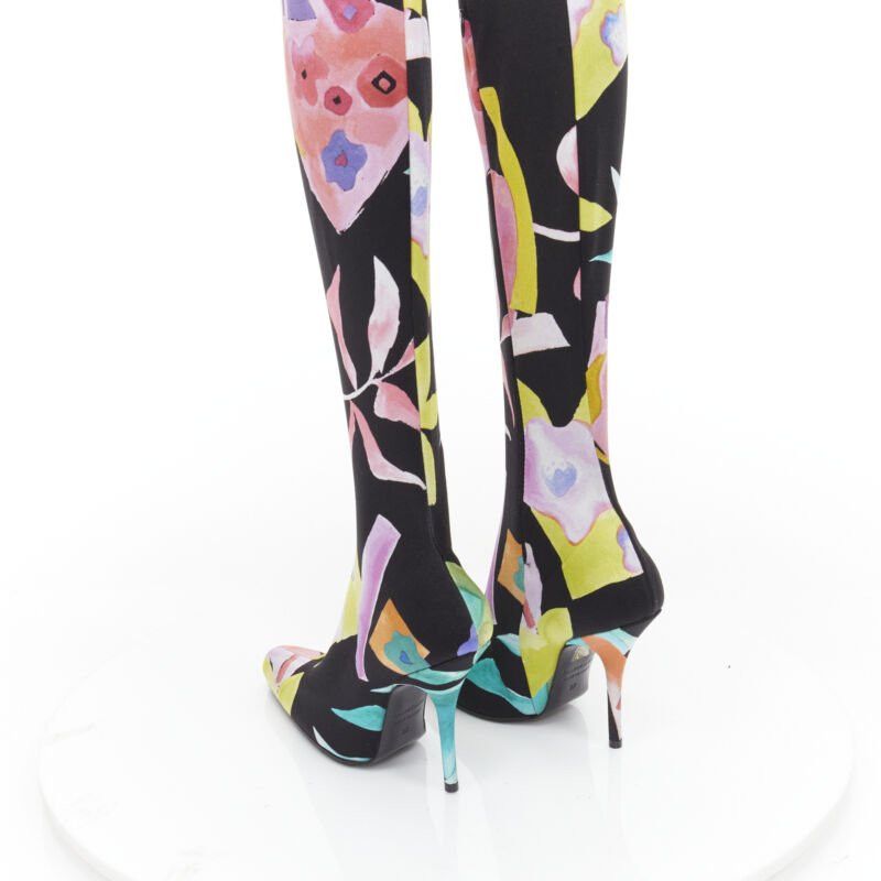 Balenciaga BALENCIAGA Runway Demna Pantashoe black floral heel boots pants IT38 EU37 Size US 7 / IT 37 - 9 Thumbnail