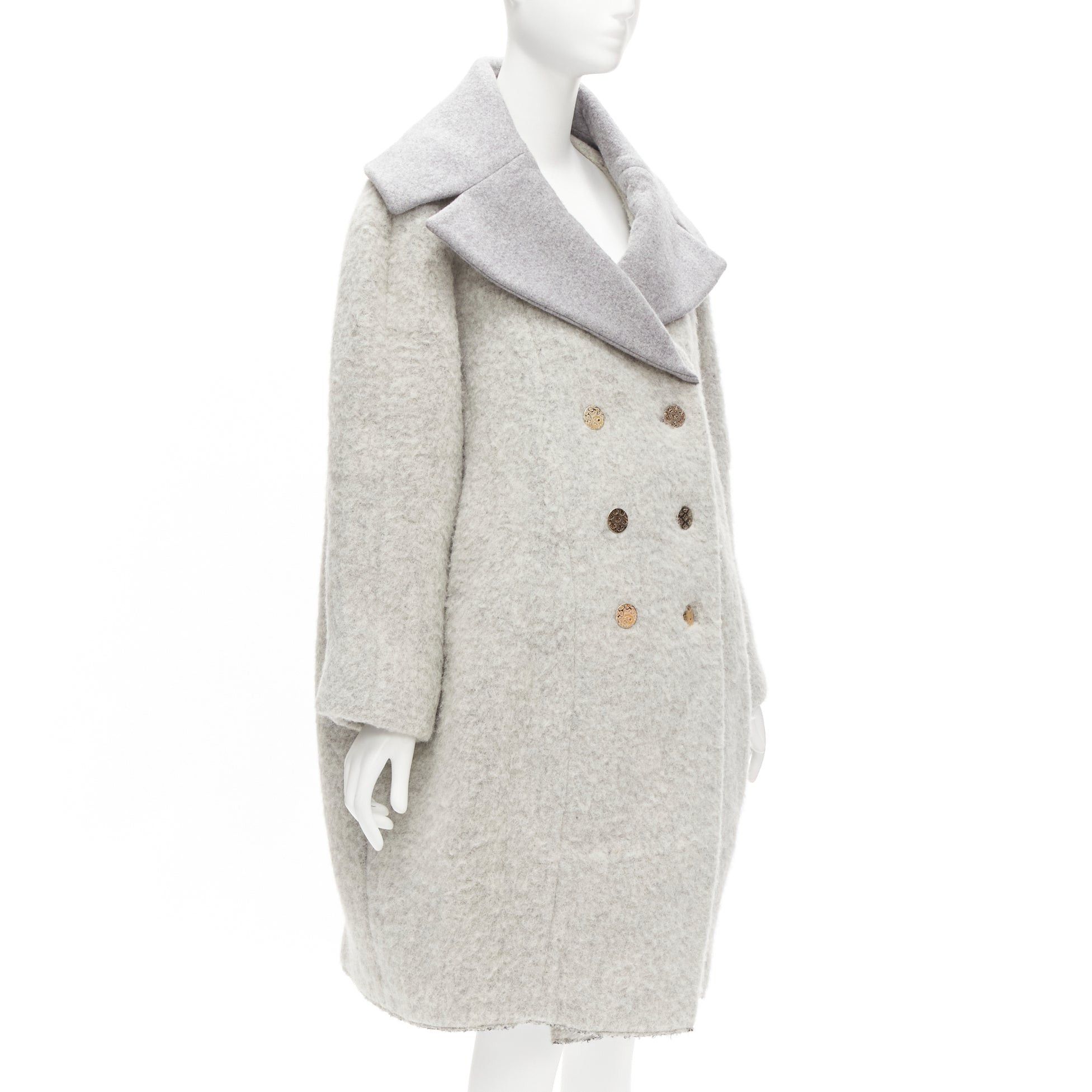Celine OLD CELINE Phoebe Philo 2013 Runway grey wool alpaca cocoon coat FR38 M Size M / US 6-8 / IT 42-44 - 4 Thumbnail