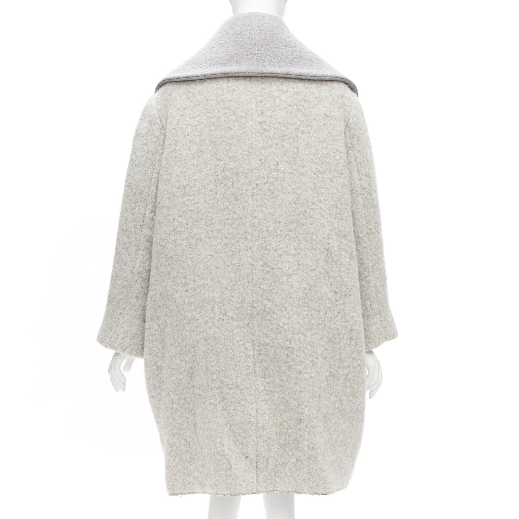 Celine OLD CELINE Phoebe Philo 2013 Runway grey wool alpaca cocoon coat FR38 M Size M / US 6-8 / IT 42-44 - 6 Thumbnail