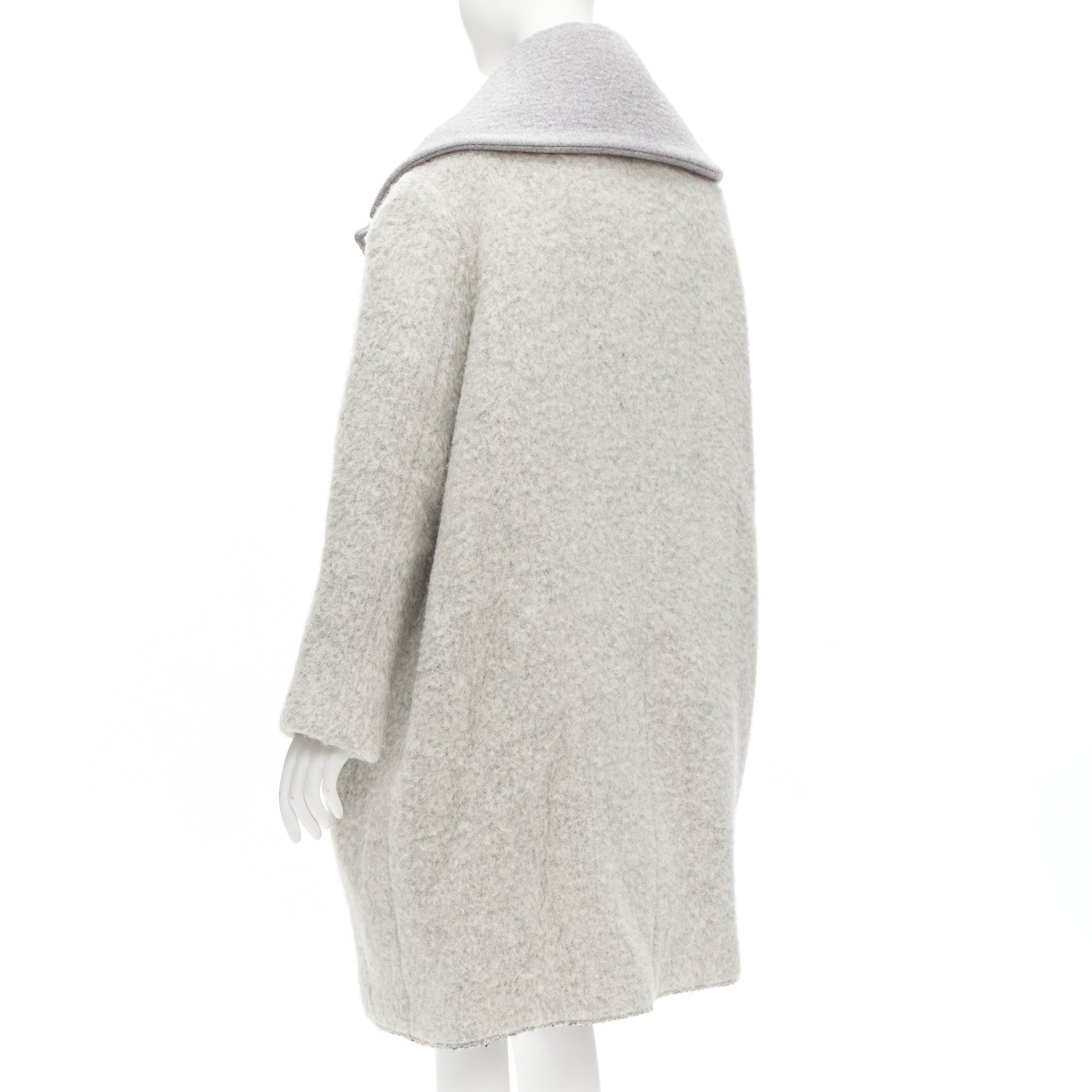 Celine OLD CELINE Phoebe Philo 2013 Runway grey wool alpaca cocoon coat FR38 M Size M / US 6-8 / IT 42-44 - 7 Thumbnail