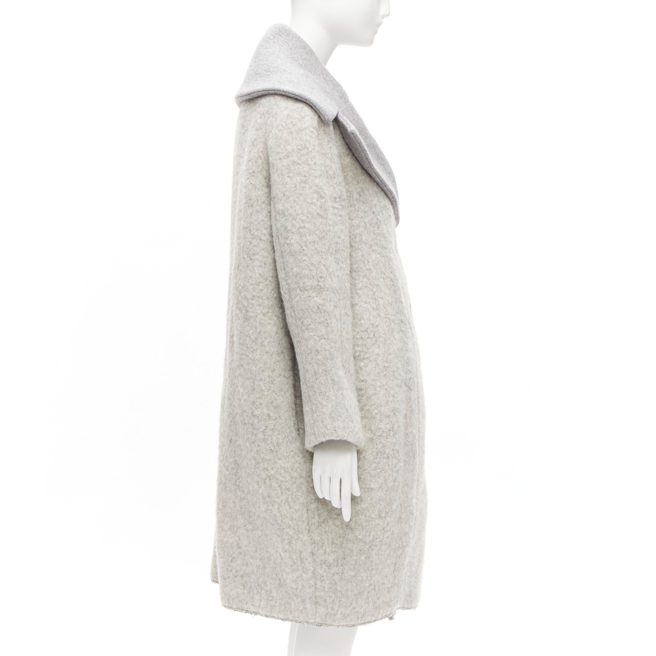 Celine OLD CELINE Phoebe Philo 2013 Runway grey wool alpaca cocoon coat FR38 M Size M / US 6-8 / IT 42-44 - 5 Thumbnail