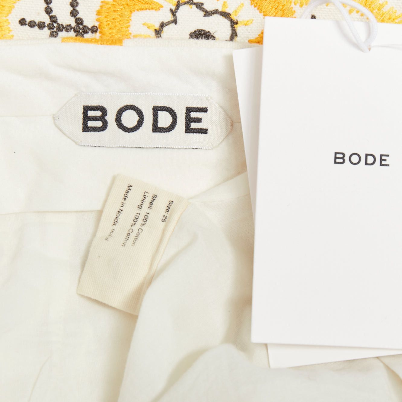 Bode BODE Buttercup ecru yellow embroidery floral straight leg pants 25" Size 25" / US 0 / IT 36 - 8 Thumbnail