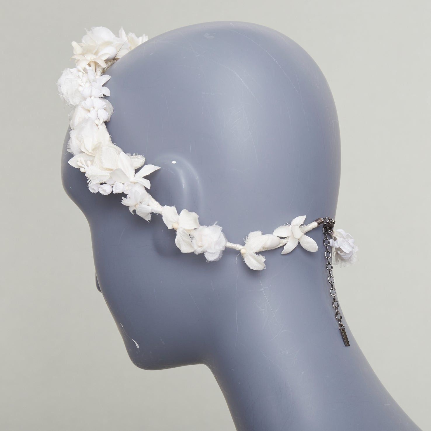 Saint Laurent Paris rare SAINT LAURENT 2023 Runway Bohemian Bridal rose bud silk voile headband Size ONE SIZE - 6 Thumbnail