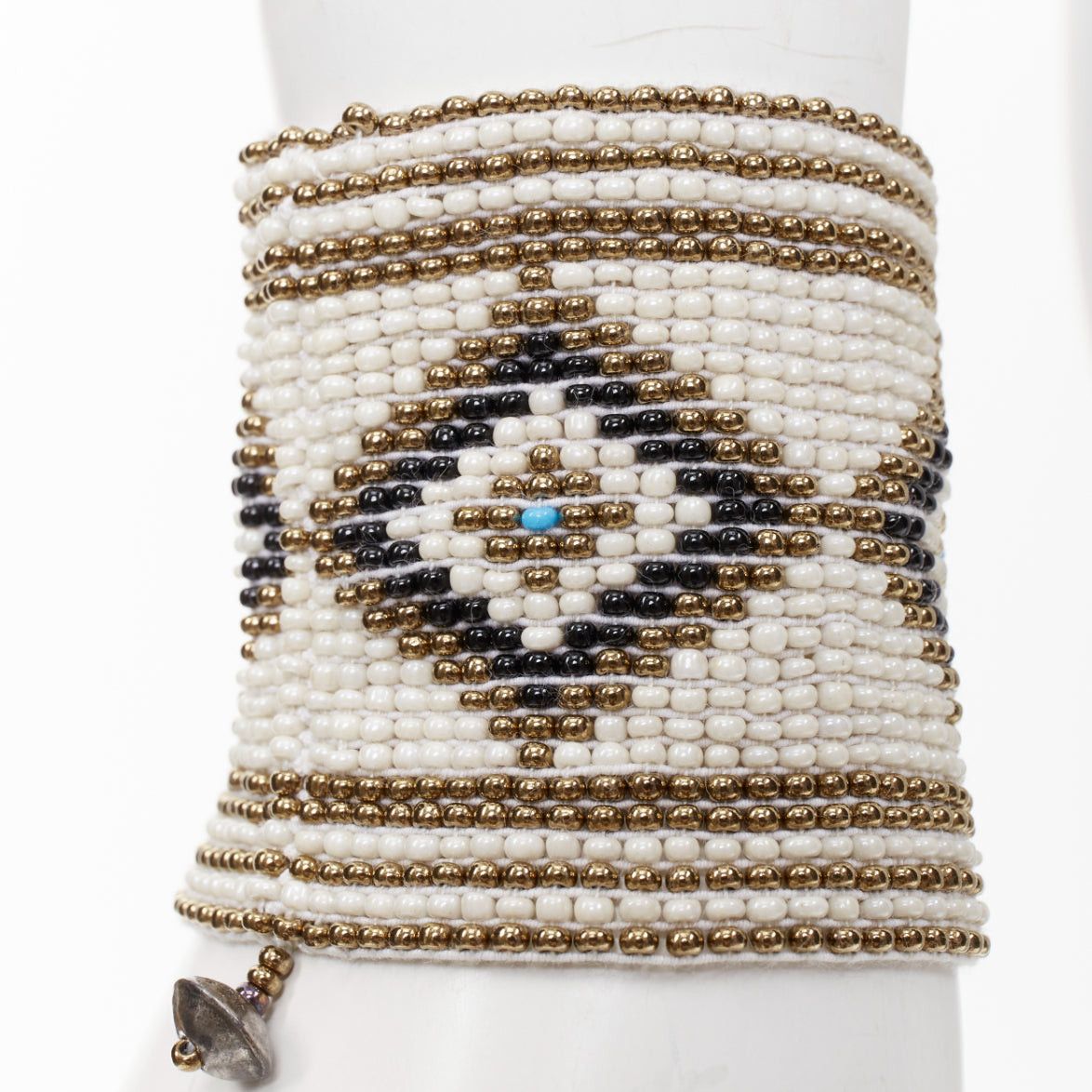 Saint Laurent Paris rare SAINT LAURENT Hedi Slimane Hippie Miyuki ethnic bead elastic cuff bracelet Size ONE SIZE - 5 Thumbnail