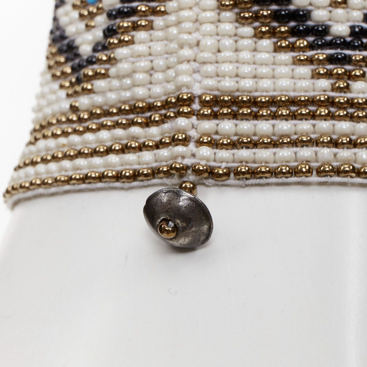 Saint Laurent Paris rare SAINT LAURENT Hedi Slimane Hippie Miyuki ethnic bead elastic cuff bracelet Size ONE SIZE - 4 Thumbnail