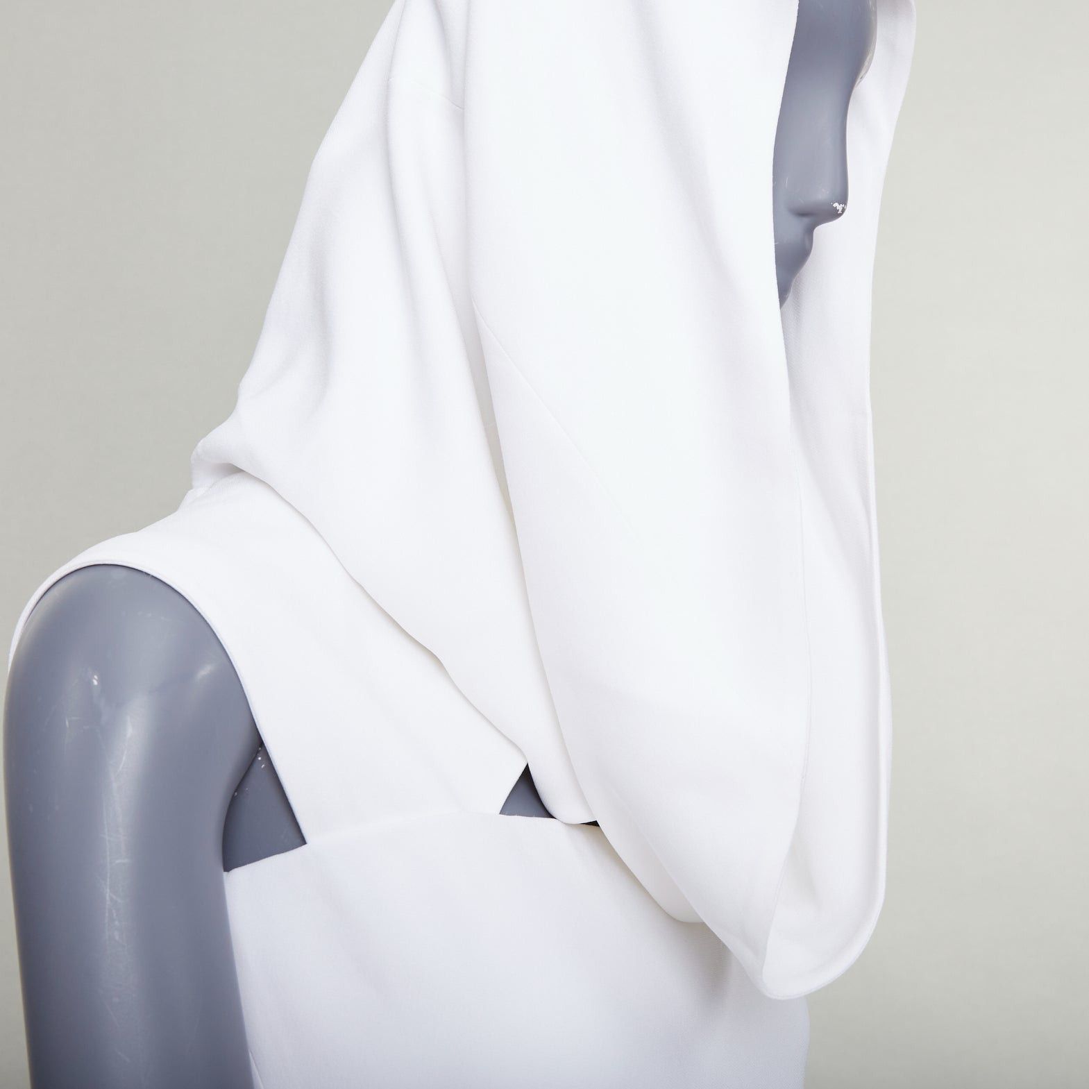 Salvatore Ferragamo FERRAGAMO Maximilian Davis 2023 Runway Bridal white hood crepe mini dress IT42 M Size M / US 6-8 / IT 42-44 - 8 Thumbnail