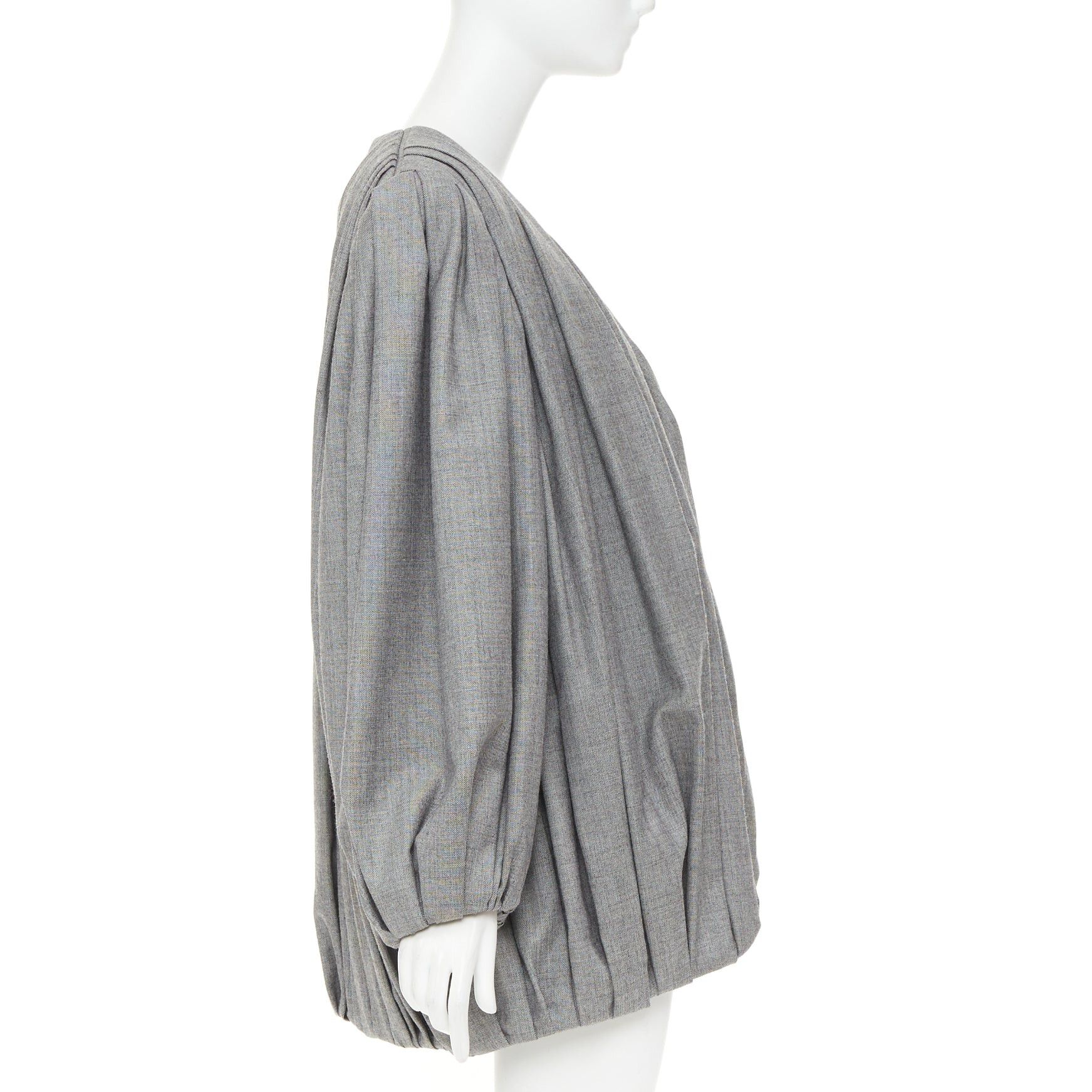 Louis Vuitton LOUIS VUITTON 2023 Runway grey pleated balloon sleeves power shoulder jacket Size M / US 6-8 / IT 42-44 - 5 Thumbnail