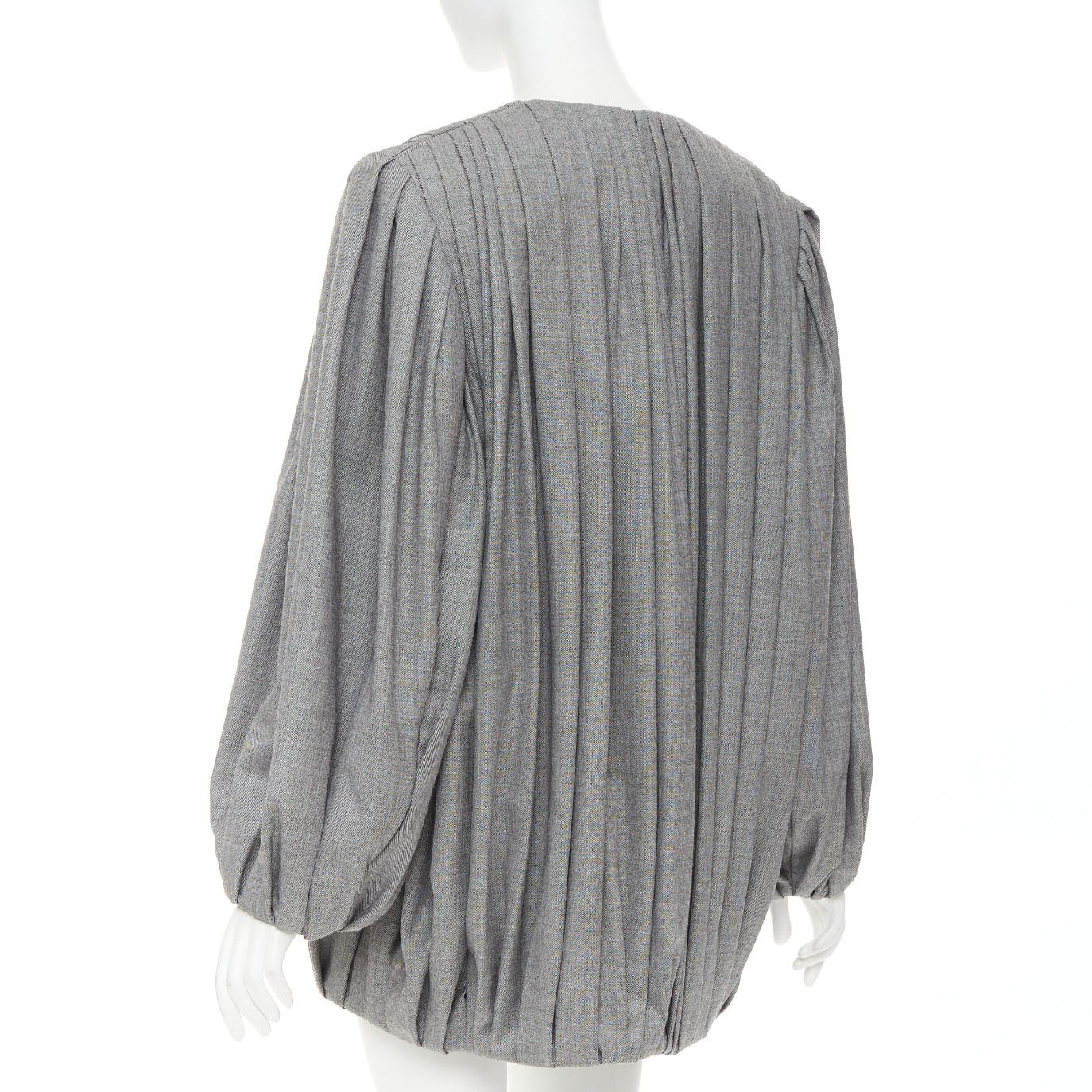 Louis Vuitton LOUIS VUITTON 2023 Runway grey pleated balloon sleeves power shoulder jacket Size M / US 6-8 / IT 42-44 - 7 Thumbnail