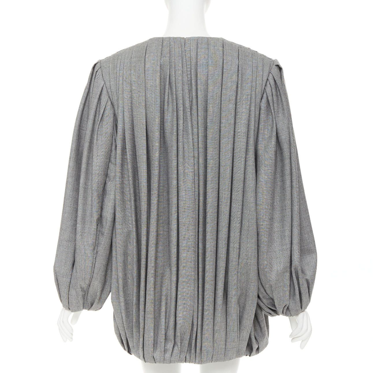Louis Vuitton LOUIS VUITTON 2023 Runway grey pleated balloon sleeves power shoulder jacket Size M / US 6-8 / IT 42-44 - 6 Thumbnail