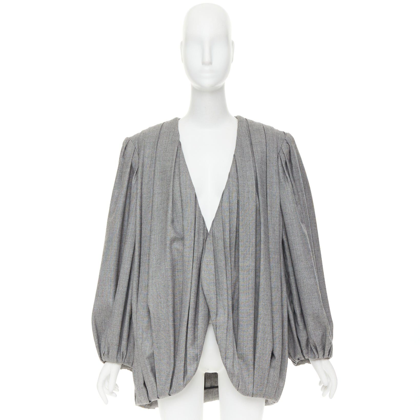 Louis Vuitton LOUIS VUITTON 2023 Runway grey pleated balloon sleeves power shoulder jacket Size M / US 6-8 / IT 42-44 - 10 Thumbnail