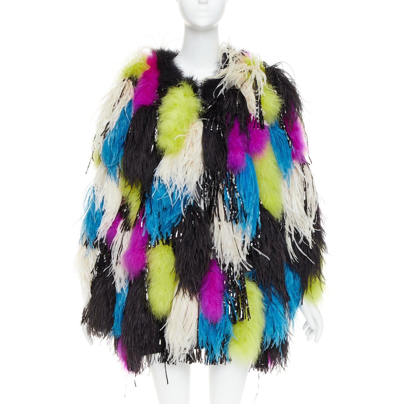 Alexandre Vauthier rare ALEXANDRE VAUTHIER COUTURE SS2022 Runway Maison Lemarie ostrich feather tinsel coat Size S / US 4 / IT 40 - 3 Thumbnail