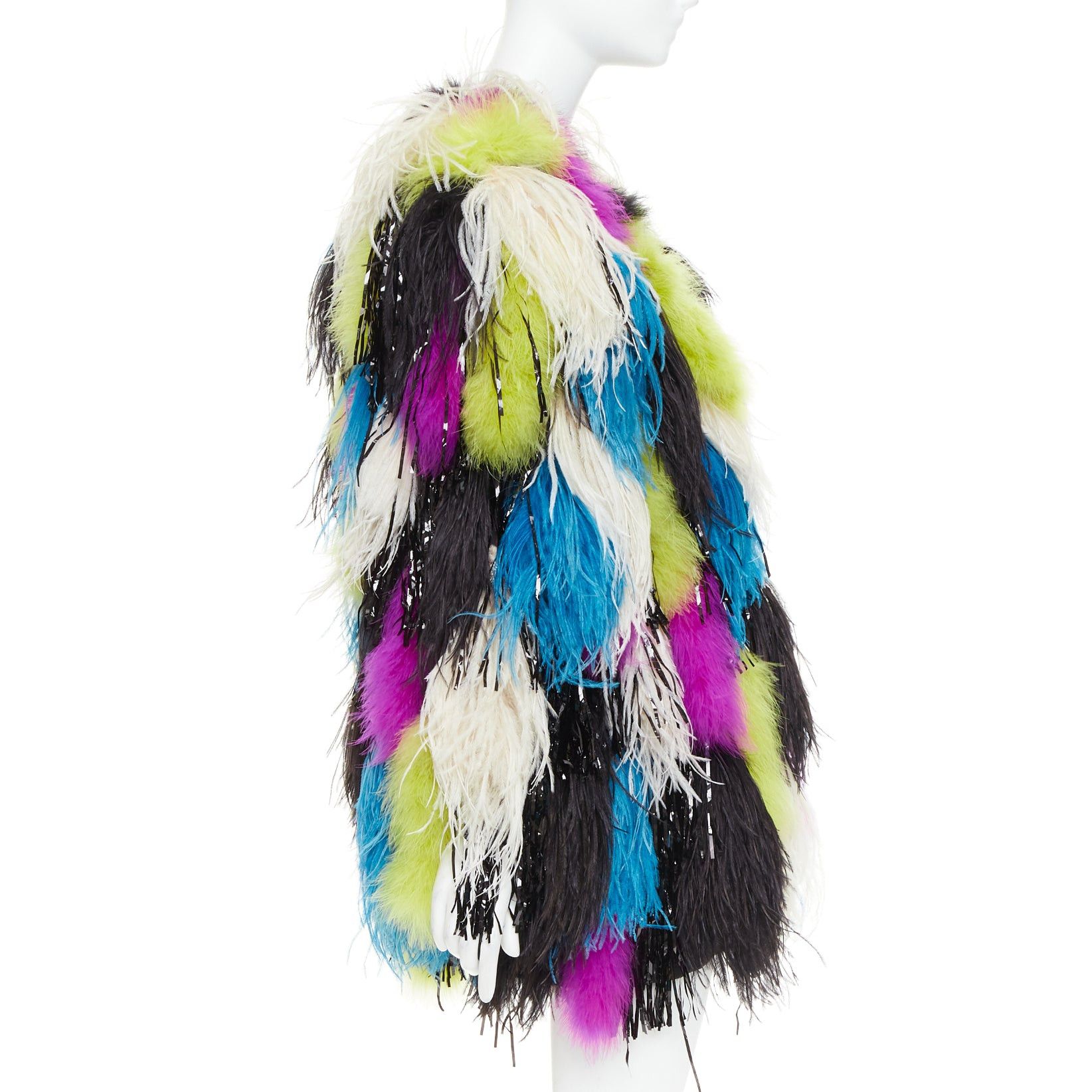 Alexandre Vauthier rare ALEXANDRE VAUTHIER COUTURE SS2022 Runway Maison Lemarie ostrich feather tinsel coat Size S / US 4 / IT 40 - 5 Thumbnail