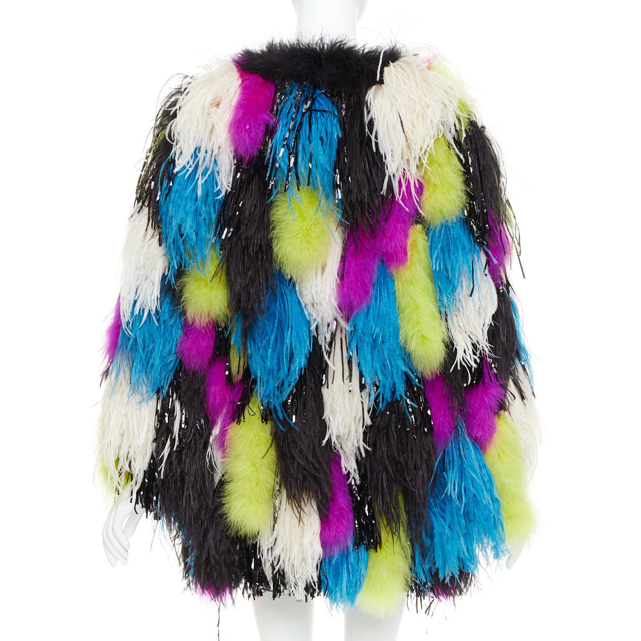 Alexandre Vauthier rare ALEXANDRE VAUTHIER COUTURE SS2022 Runway Maison Lemarie ostrich feather tinsel coat Size S / US 4 / IT 40 - 6 Thumbnail