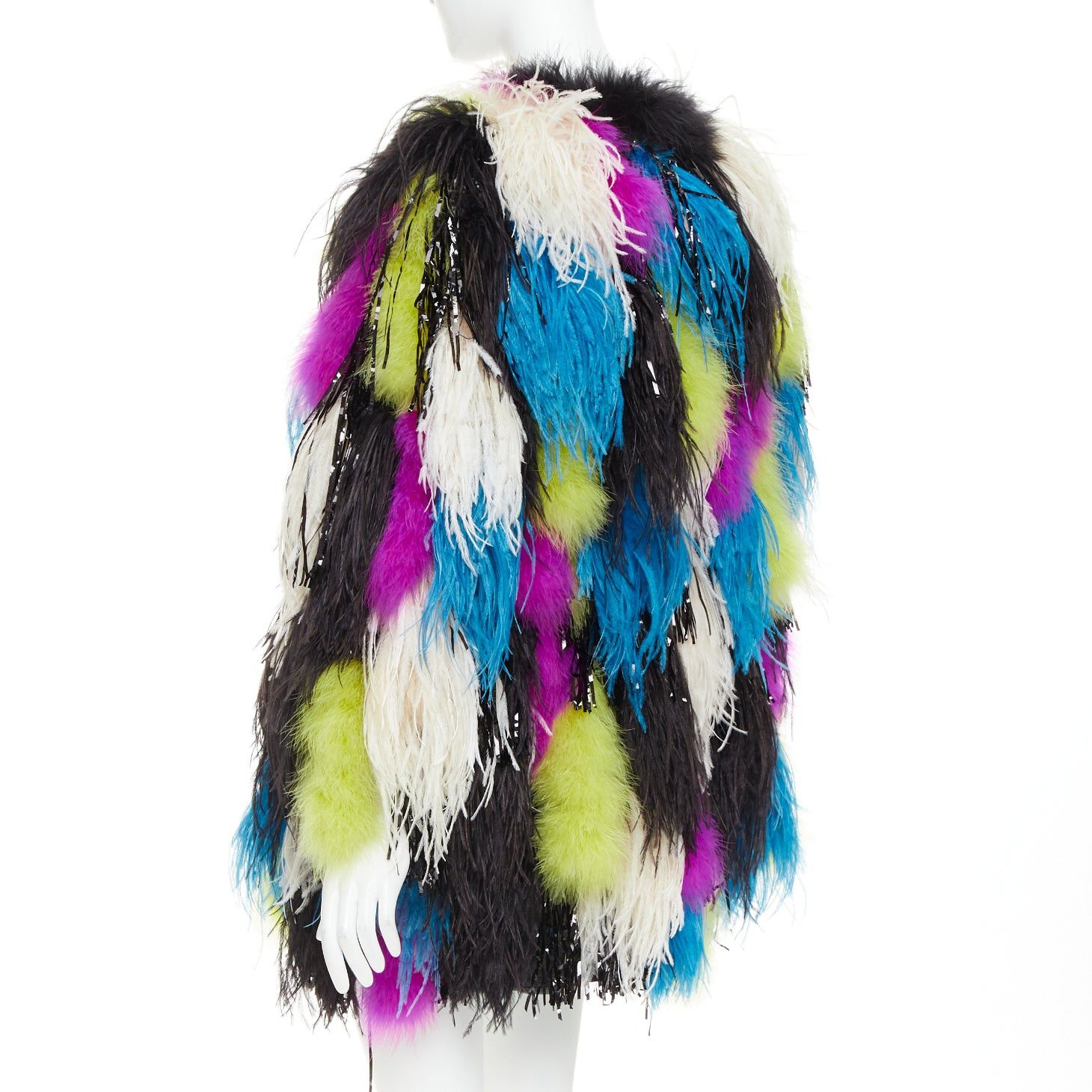 Alexandre Vauthier rare ALEXANDRE VAUTHIER COUTURE SS2022 Runway Maison Lemarie ostrich feather tinsel coat Size S / US 4 / IT 40 - 7 Thumbnail