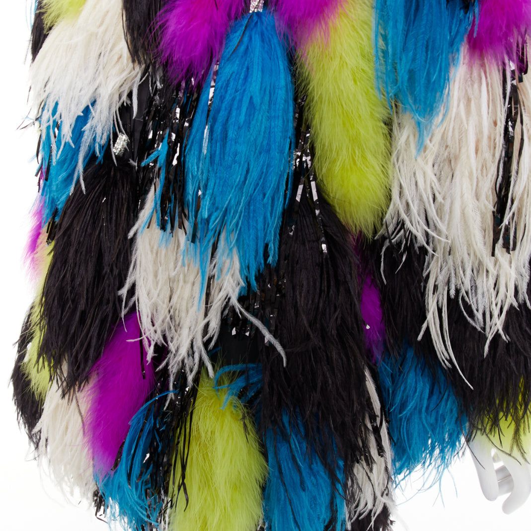 Alexandre Vauthier rare ALEXANDRE VAUTHIER COUTURE SS2022 Runway Maison Lemarie ostrich feather tinsel coat Size S / US 4 / IT 40 - 10 Thumbnail