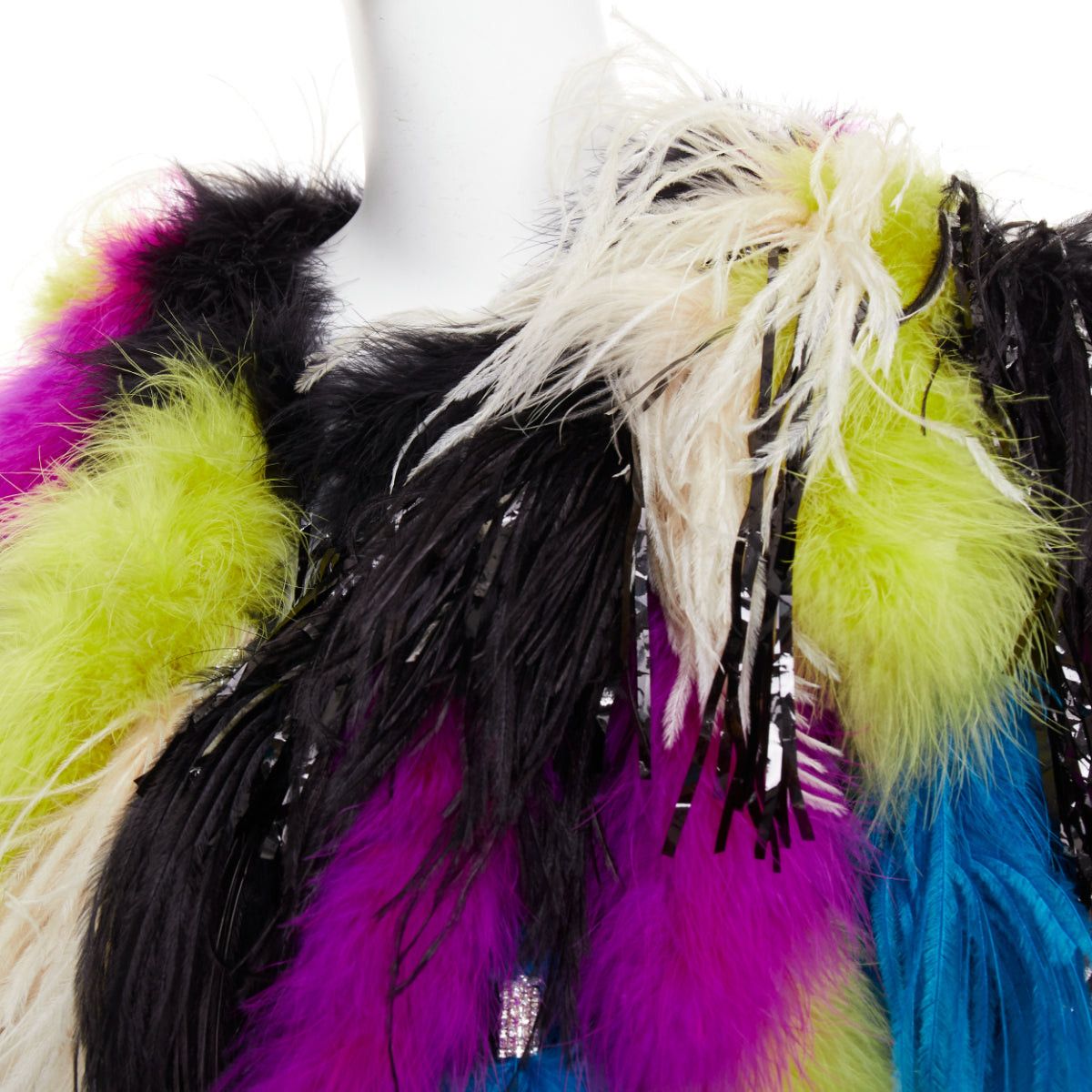 Alexandre Vauthier rare ALEXANDRE VAUTHIER COUTURE SS2022 Runway Maison Lemarie ostrich feather tinsel coat Size S / US 4 / IT 40 - 2 Thumbnail