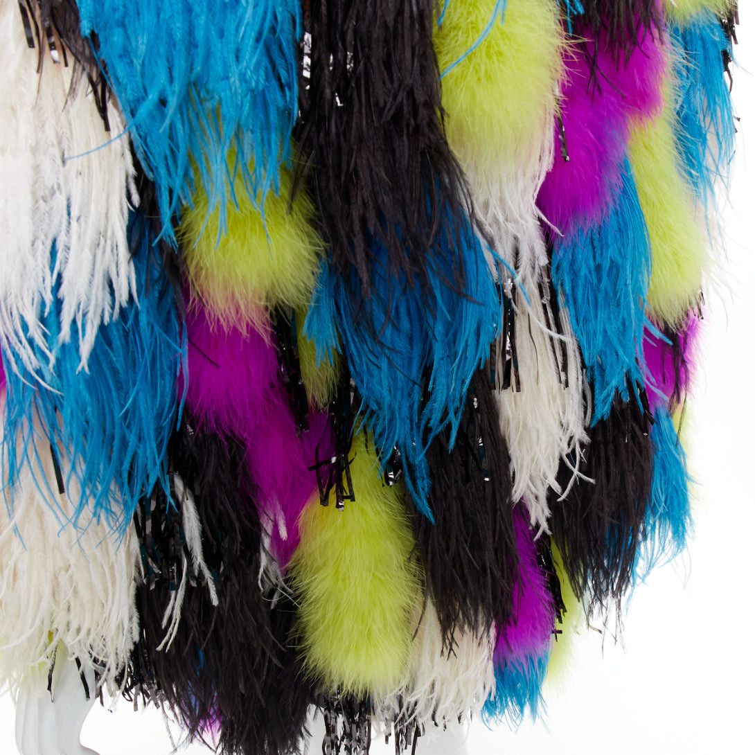 Alexandre Vauthier rare ALEXANDRE VAUTHIER COUTURE SS2022 Runway Maison Lemarie ostrich feather tinsel coat Size S / US 4 / IT 40 - 9 Thumbnail