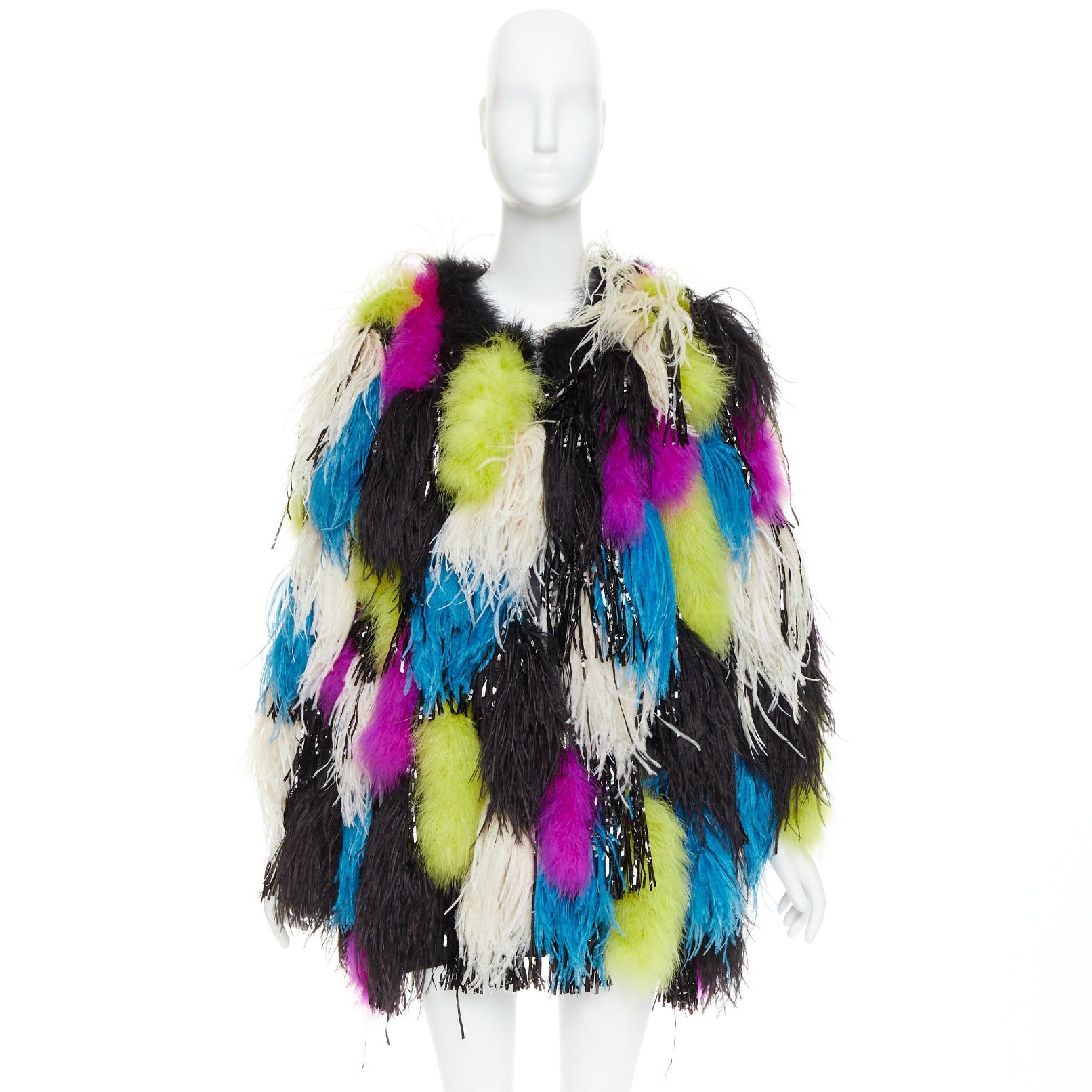 Alexandre Vauthier rare ALEXANDRE VAUTHIER COUTURE SS2022 Runway Maison Lemarie ostrich feather tinsel coat Size S / US 4 / IT 40 - 12 Thumbnail
