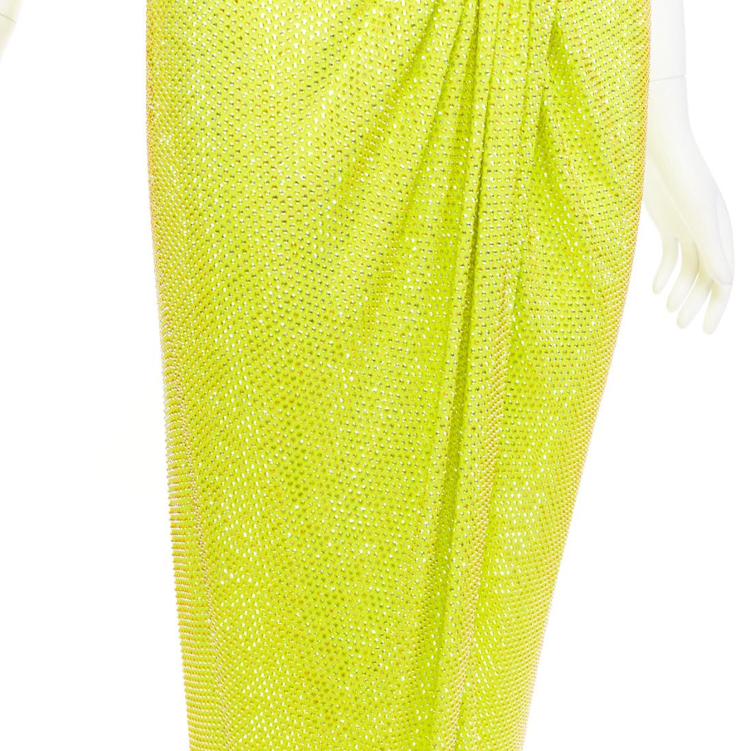 Alexandre Vauthier rare ALEXANDRE VAUTHIER COUTURE AW2023 strass crystal neon yellow cut out halter draped gown Size S / US 4 / IT 40 - 8 Thumbnail