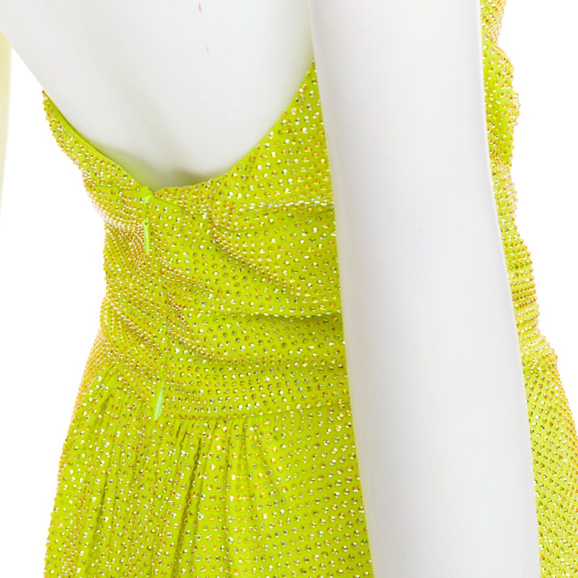Alexandre Vauthier rare ALEXANDRE VAUTHIER COUTURE AW2023 strass crystal neon yellow cut out halter draped gown Size S / US 4 / IT 40 - 10 Thumbnail