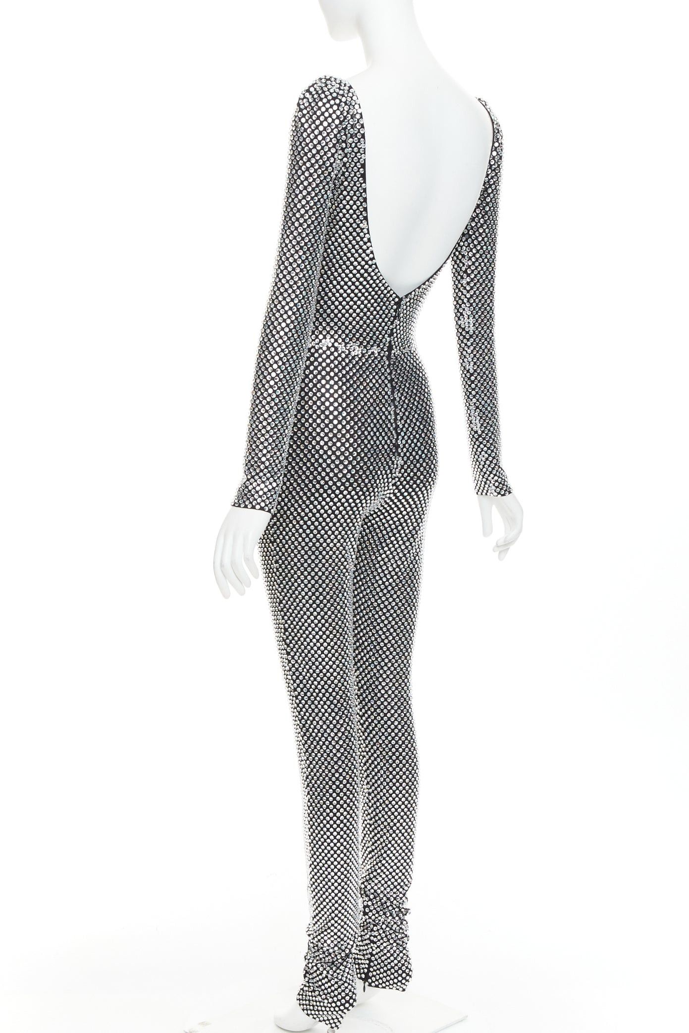 Alexandre Vauthier rare ALEXANDRE VAUTHIER COUTURE SS2021 Runway silver large strass crystal scoop neck jumpsuit Size 26" / US 2 / IT 38 - 6 Thumbnail