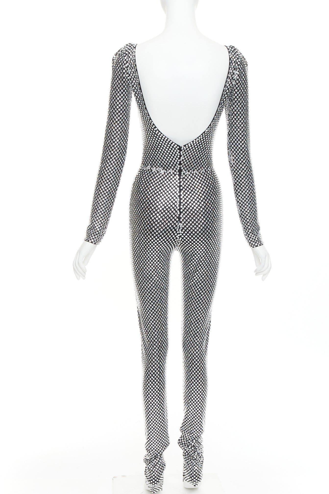 Alexandre Vauthier rare ALEXANDRE VAUTHIER COUTURE SS2021 Runway silver large strass crystal scoop neck jumpsuit Size 26" / US 2 / IT 38 - 5 Thumbnail