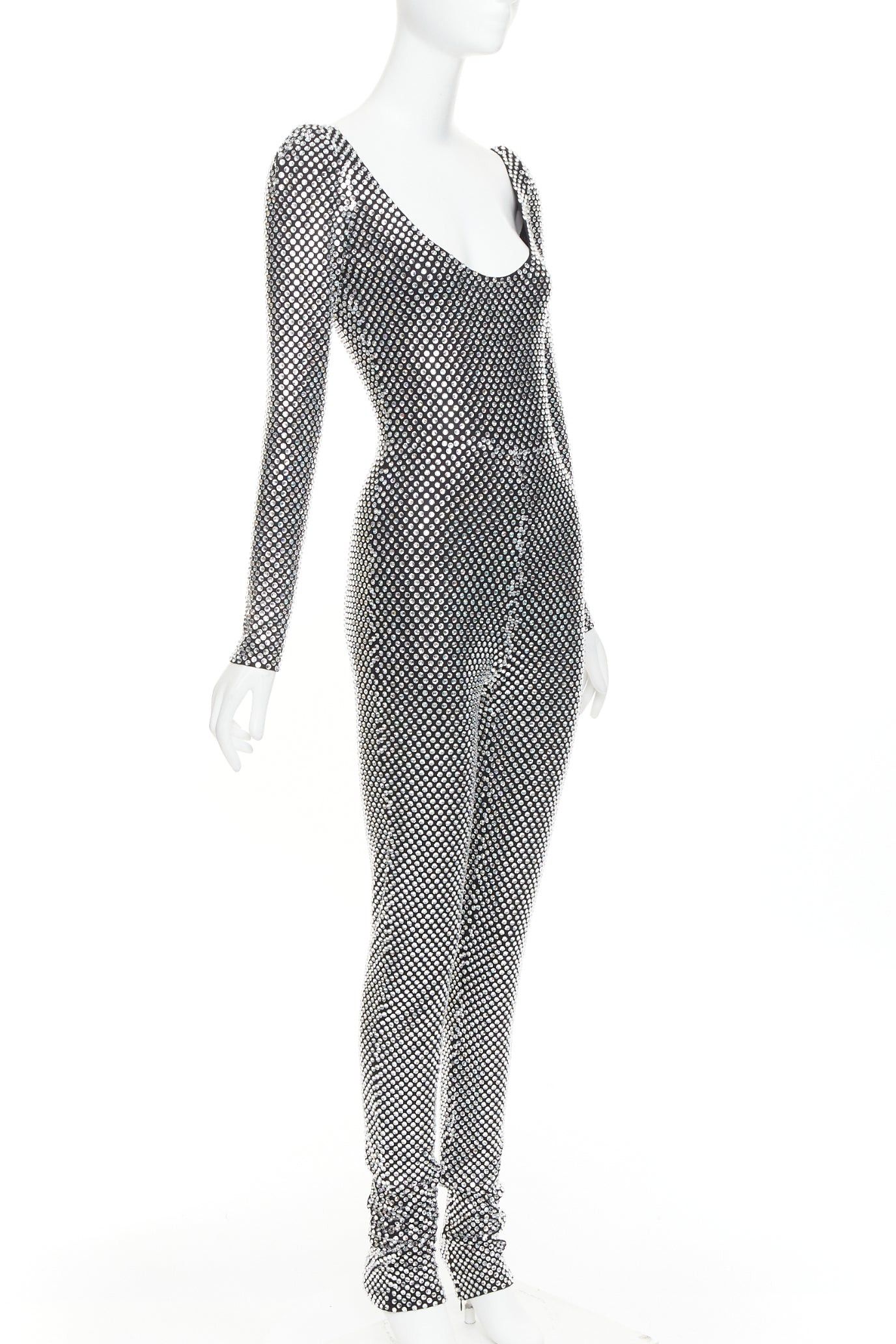Alexandre Vauthier rare ALEXANDRE VAUTHIER COUTURE SS2021 Runway silver large strass crystal scoop neck jumpsuit Size 26" / US 2 / IT 38 - 3 Thumbnail