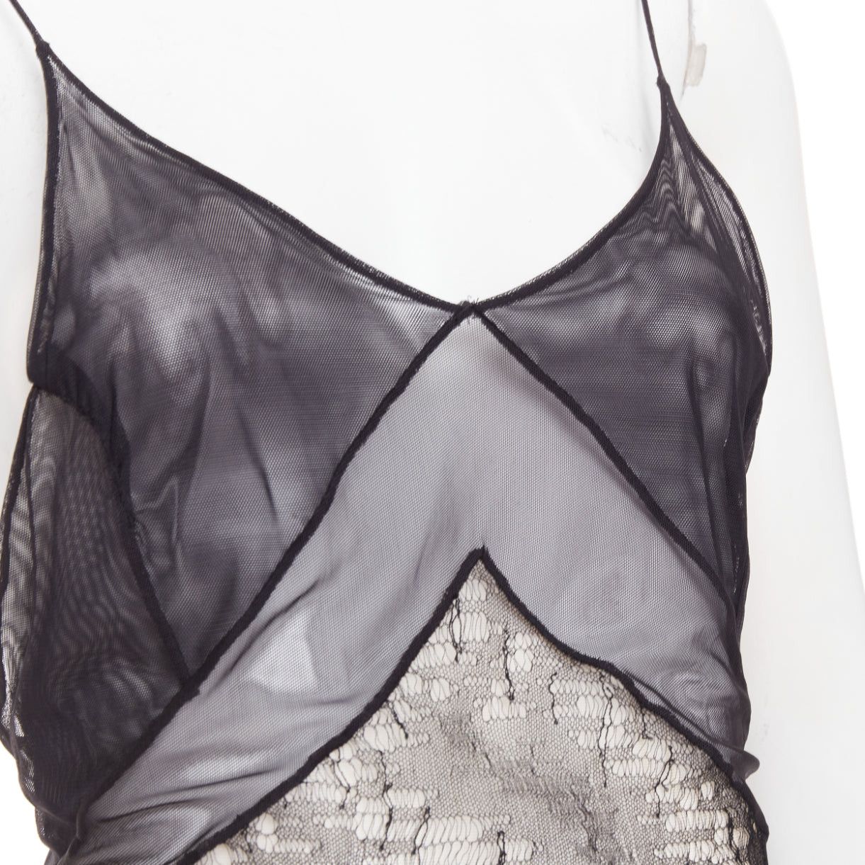 Alexandre Vauthier rare ALEXANDRE VAUTHIER COUTURE SS2014 Runway black lace panelled sheer catsuit Size 26" / US 2 / IT 38 - 9 Thumbnail