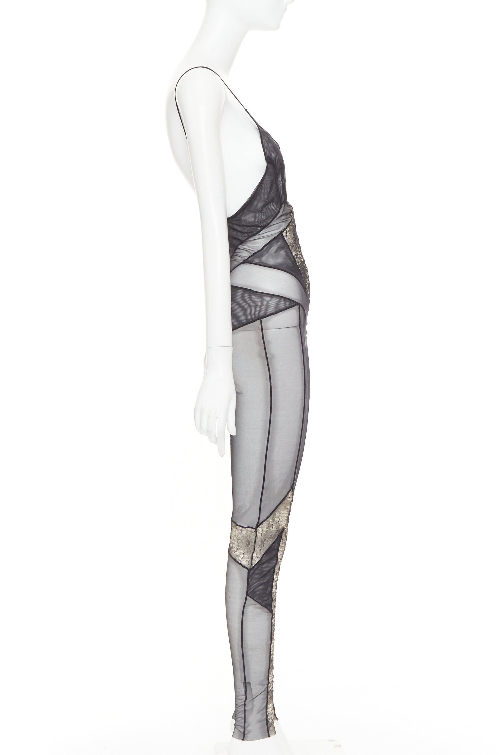 Alexandre Vauthier rare ALEXANDRE VAUTHIER COUTURE SS2014 Runway black lace panelled sheer catsuit Size 26" / US 2 / IT 38 - 4 Thumbnail