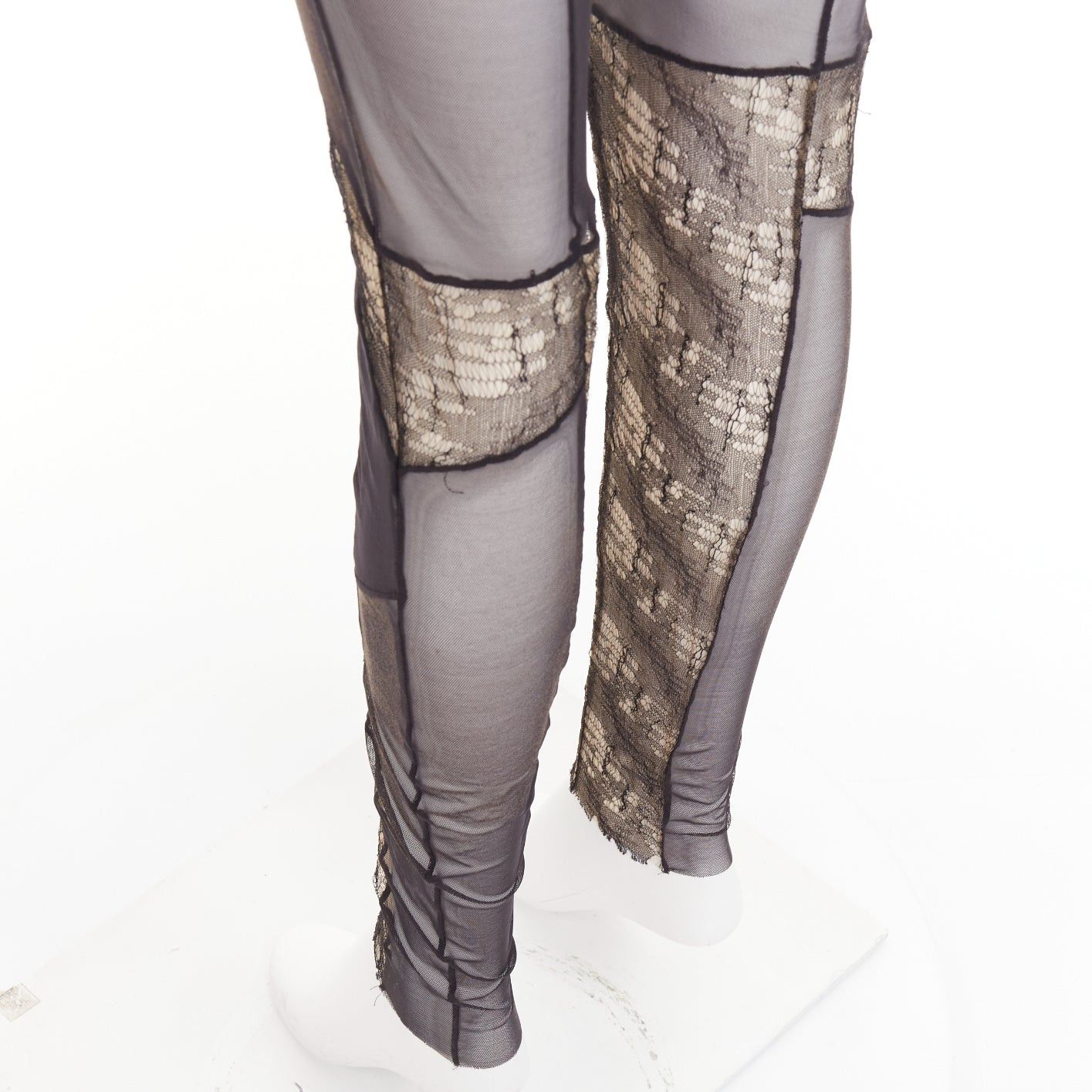 Alexandre Vauthier rare ALEXANDRE VAUTHIER COUTURE SS2014 Runway black lace panelled sheer catsuit Size 26" / US 2 / IT 38 - 8 Thumbnail