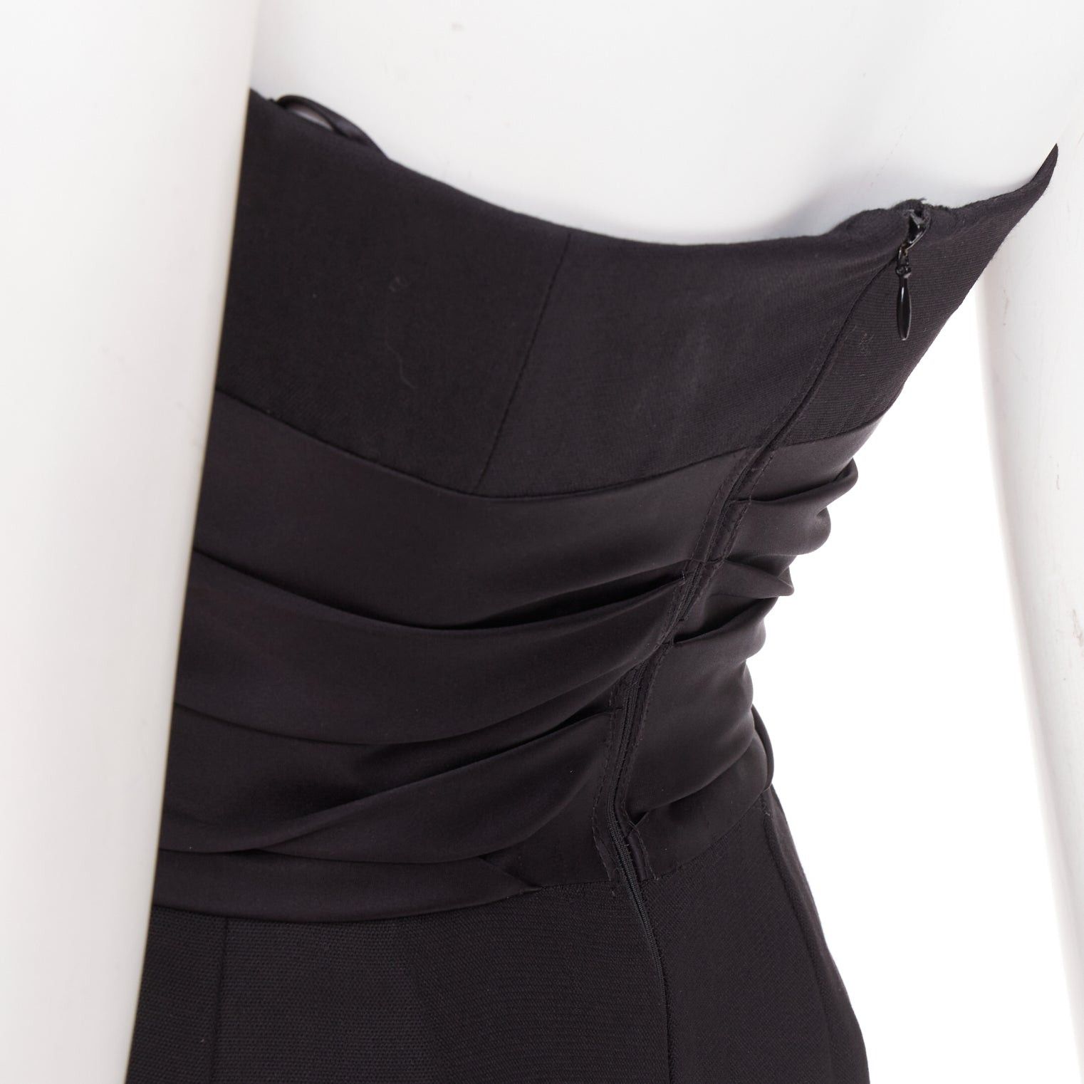 Alexandre Vauthier ALEXANDRE VAUTHIER COUTURE black crystal pave brooch strapless wide leg jumpsuit Size 26" / US 2 / IT 38 - 9 Thumbnail