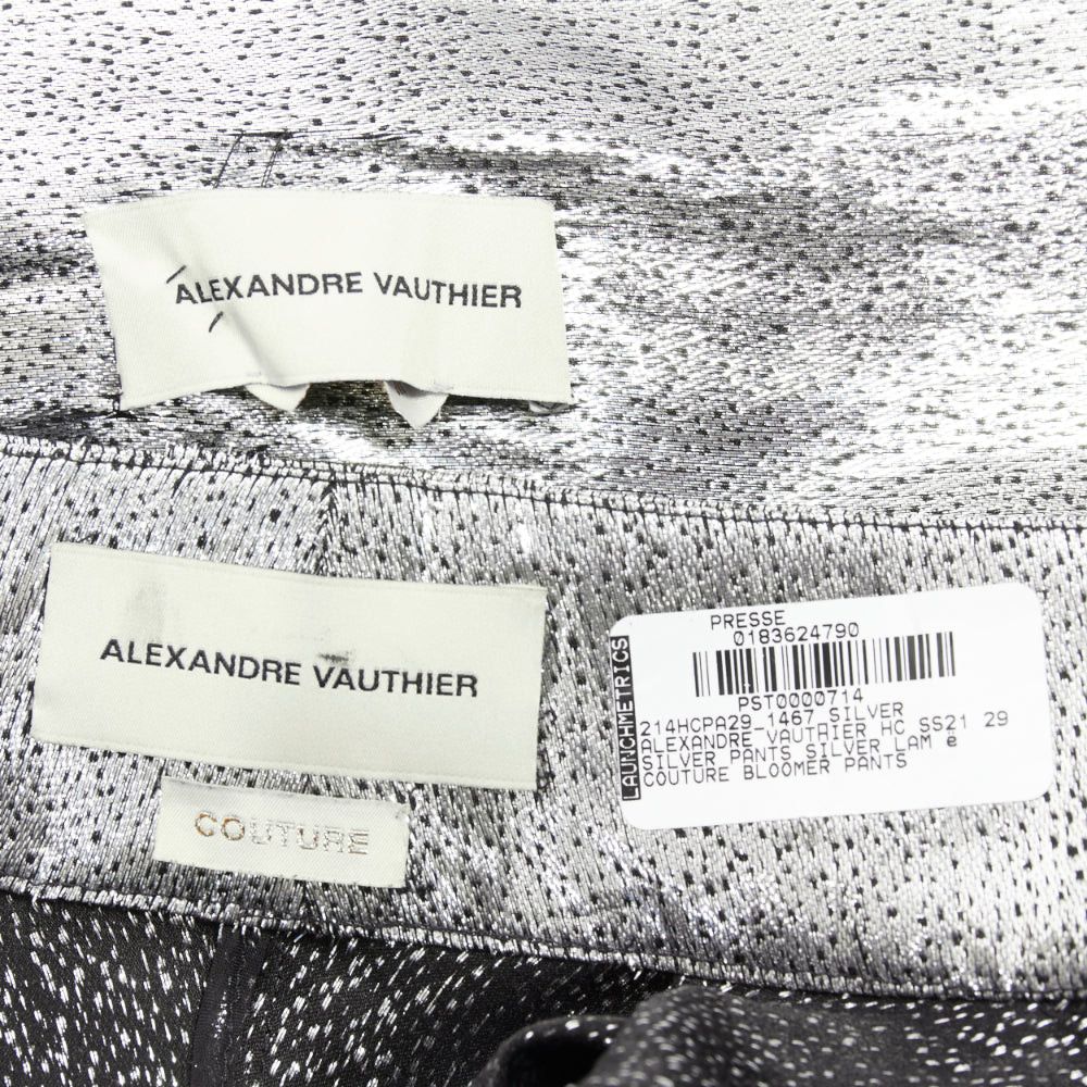 Alexandre Vauthier ALEXANDRE VAUTHIER COUTURE SS2021 Runway silver lame halter bloomer pants set Size 26" / US 2 / IT 38 - 15 Thumbnail