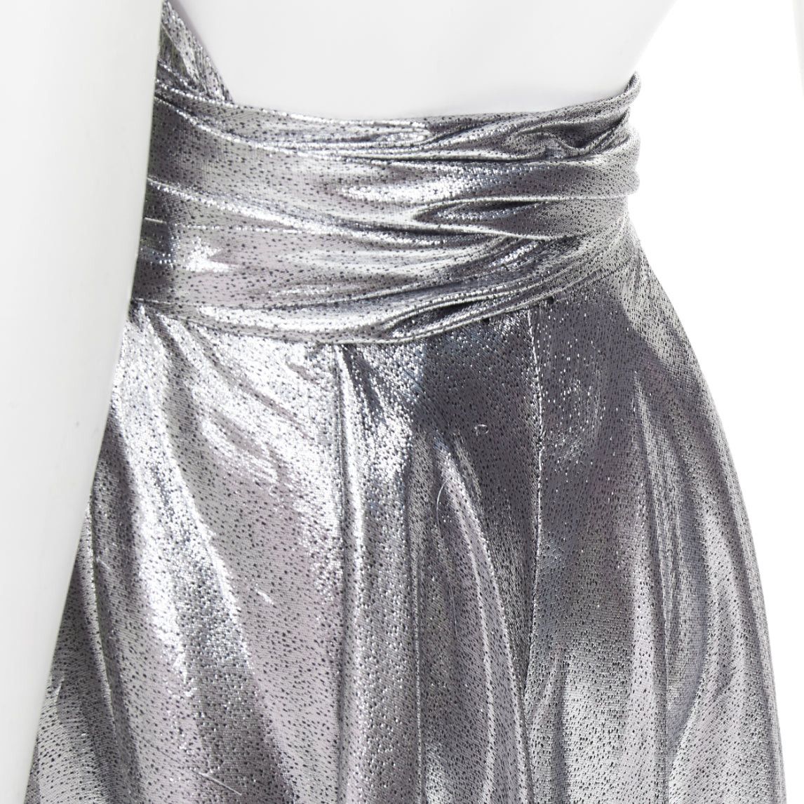 Alexandre Vauthier ALEXANDRE VAUTHIER COUTURE SS2021 Runway silver lame halter bloomer pants set Size 26" / US 2 / IT 38 - 14 Thumbnail