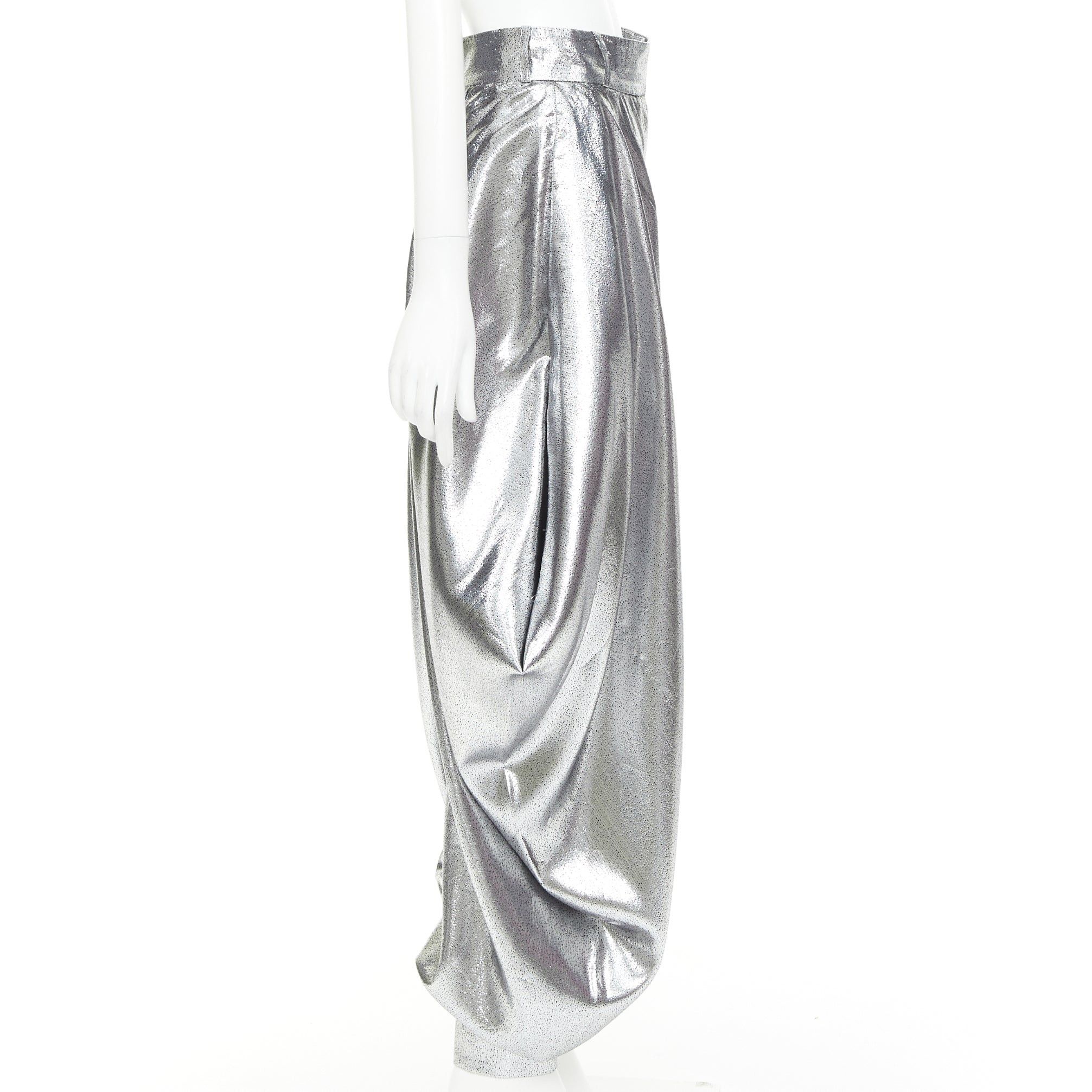 Alexandre Vauthier ALEXANDRE VAUTHIER COUTURE SS2021 Runway silver lame halter bloomer pants set Size 26" / US 2 / IT 38 - 8 Thumbnail