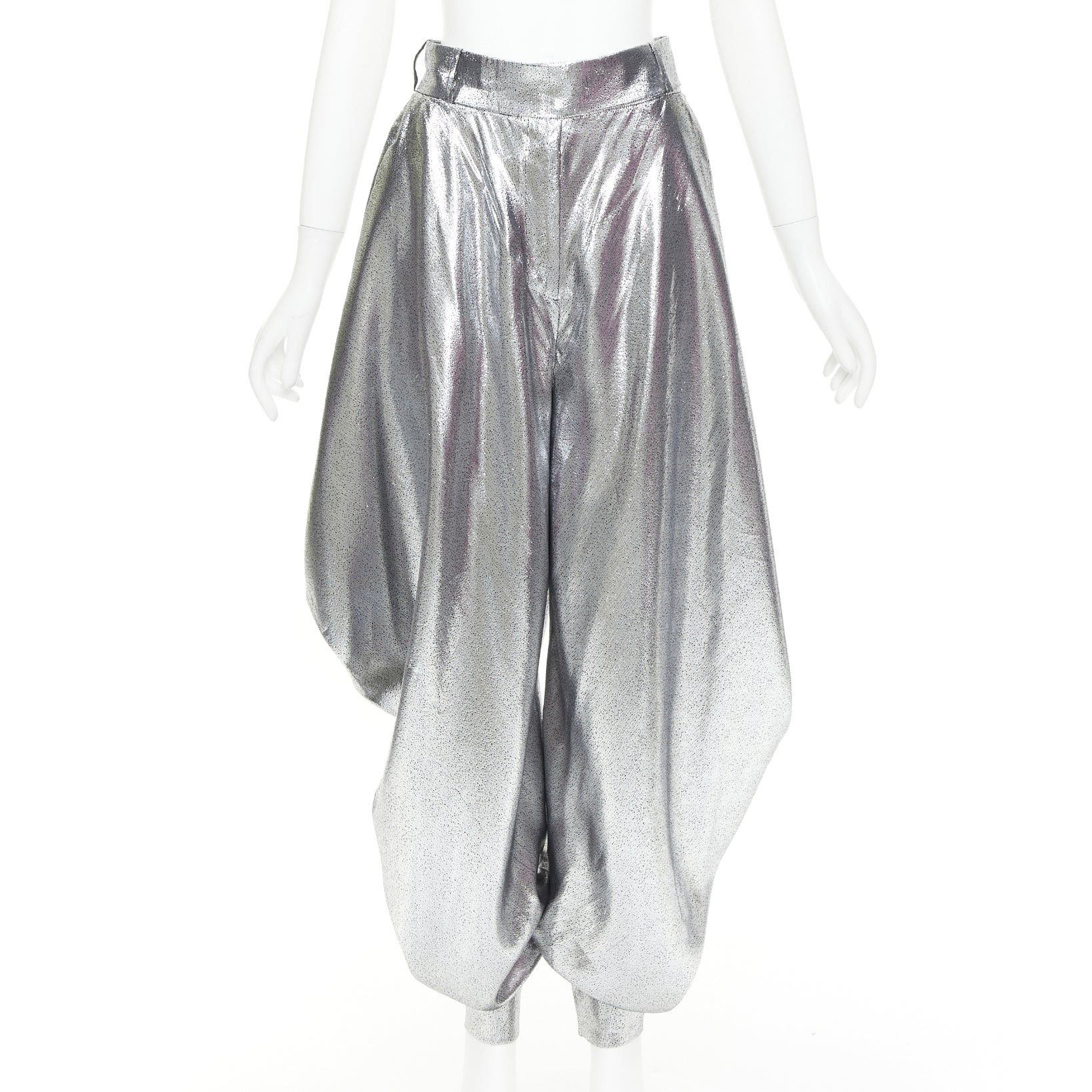 Alexandre Vauthier ALEXANDRE VAUTHIER COUTURE SS2021 Runway silver lame halter bloomer pants set Size 26" / US 2 / IT 38 - 6 Thumbnail
