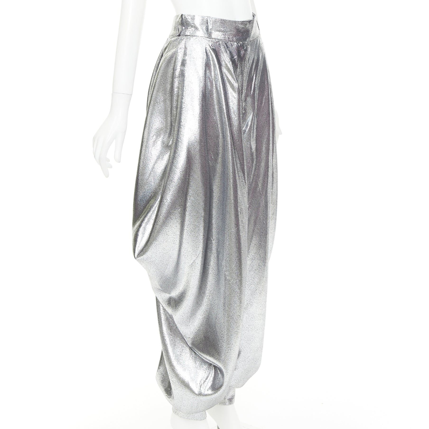 Alexandre Vauthier ALEXANDRE VAUTHIER COUTURE SS2021 Runway silver lame halter bloomer pants set Size 26" / US 2 / IT 38 - 7 Thumbnail
