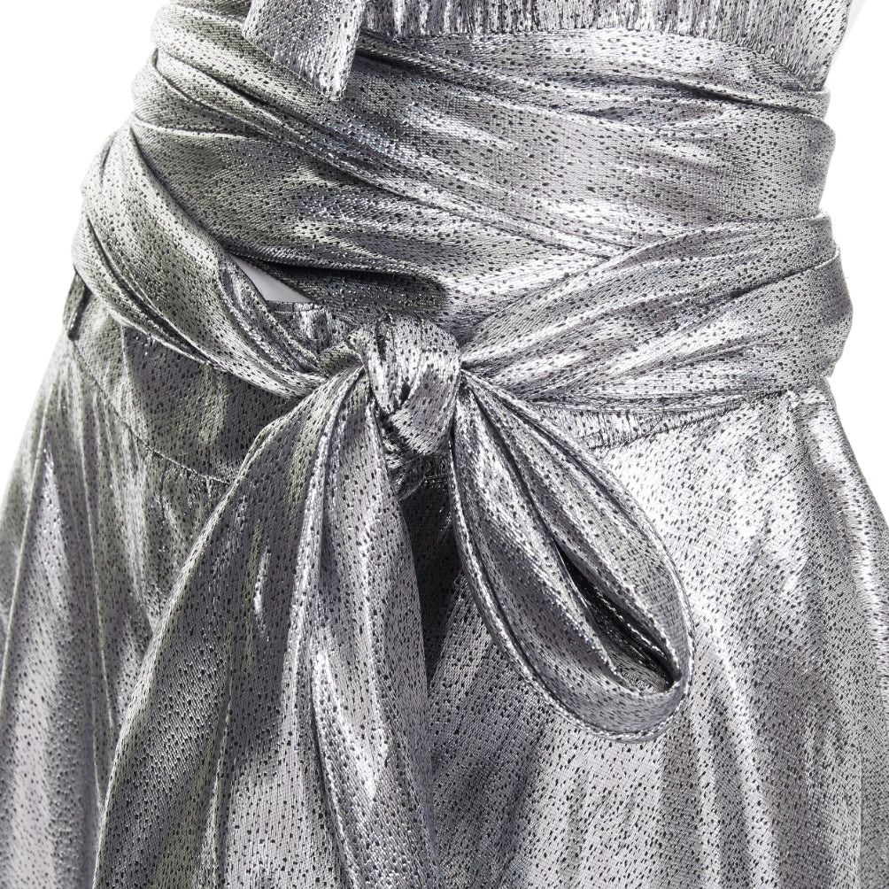 Alexandre Vauthier ALEXANDRE VAUTHIER COUTURE SS2021 Runway silver lame halter bloomer pants set Size 26" / US 2 / IT 38 - 11 Thumbnail