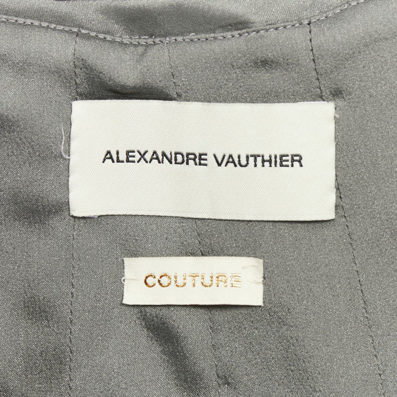 Alexandre Vauthier ALEXANDRE VAUTHIER COUTURE steel grey ruched draped strapless high slit gown Size S / US 4 / IT 40 - 10 Thumbnail