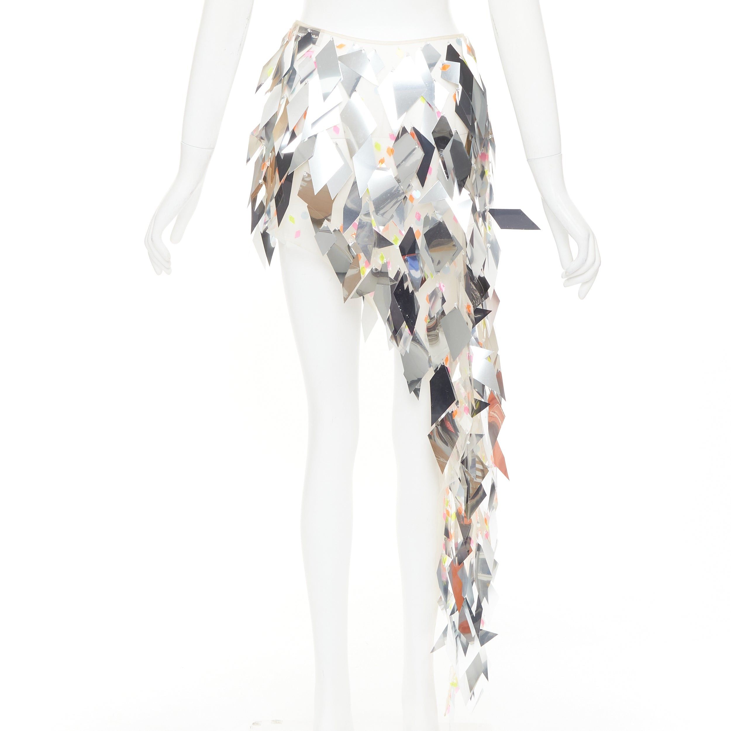 Alexandre Vauthier ALEXANDRE VAUTHIER COUTURE SS2023 Runway hand embellished silver paillettes bead asymmetric skirt Size 25" / US 0 / IT 36 - 5 Thumbnail