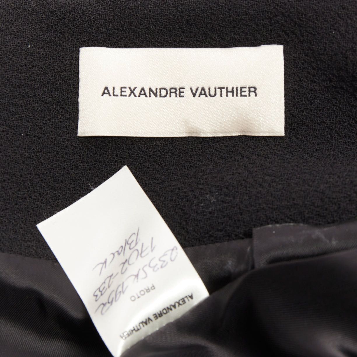 Alexandre Vauthier ALEXANDRE VAUTHIER black wool crepe high waisted back slit pencil skirt Size 25" / US 0 / IT 36 - 9 Thumbnail