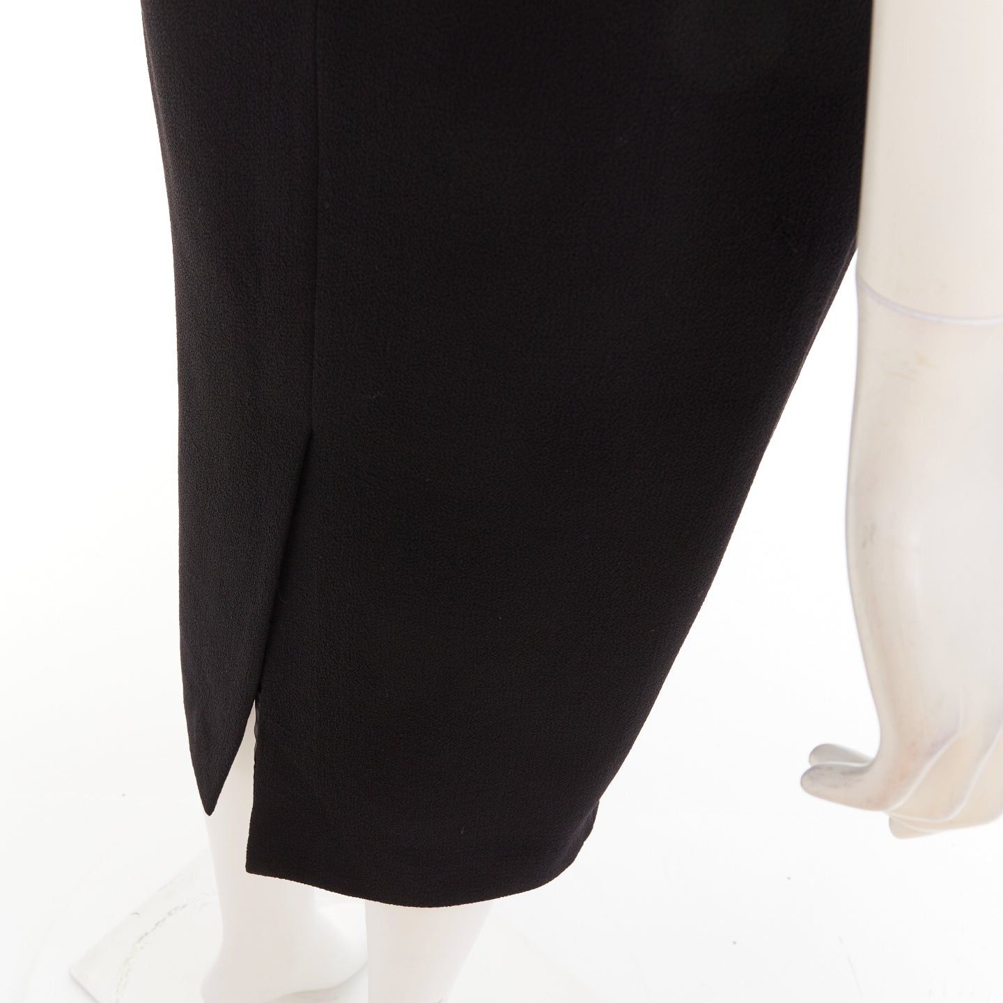 Alexandre Vauthier ALEXANDRE VAUTHIER black wool crepe high waisted back slit pencil skirt Size 25" / US 0 / IT 36 - 2 Thumbnail